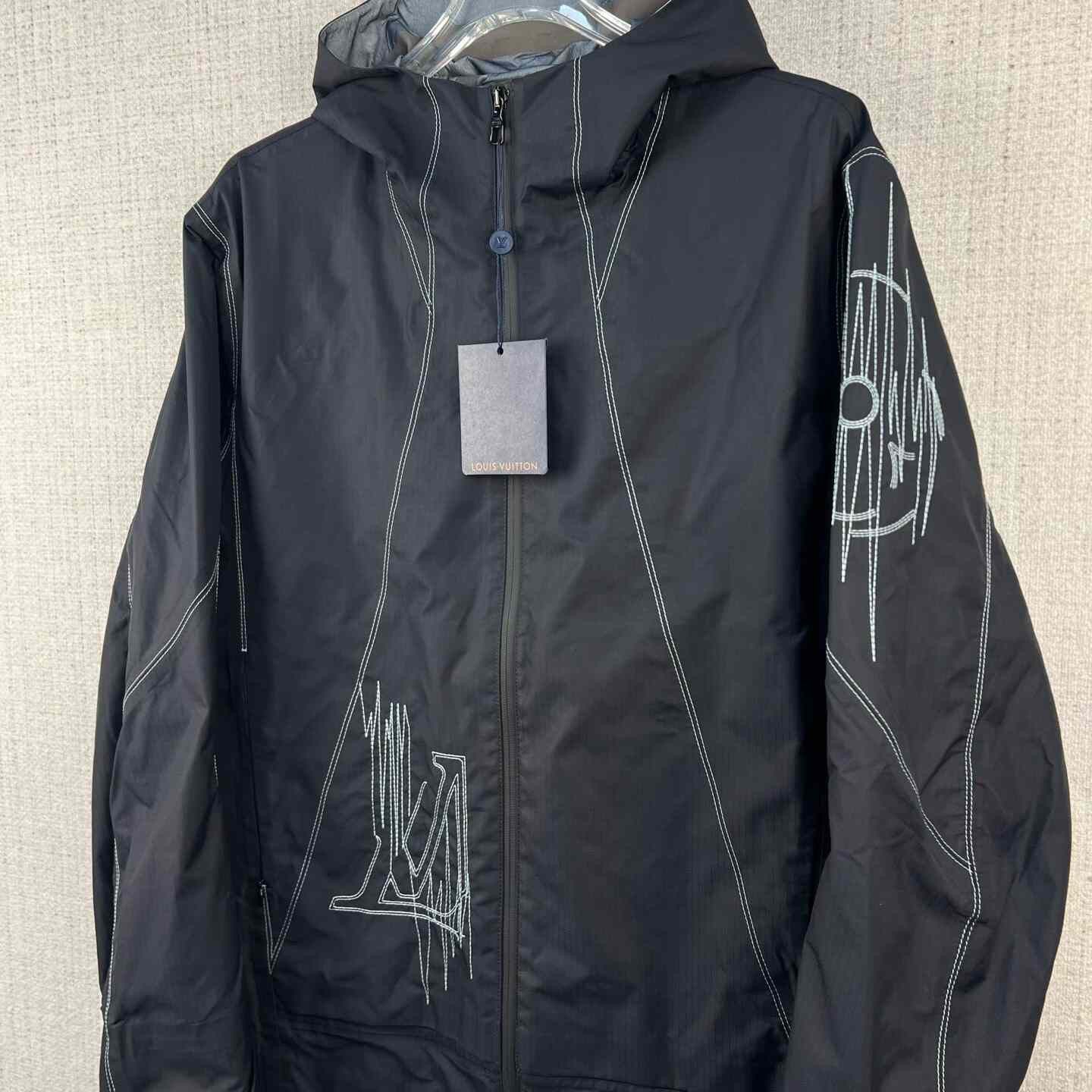 Louis Vuitton Louis Vuitton FW22 Logo Embroidered Zip Hooded Jacket Size US L / EU 52-54 / 3 - 2 Thumbnail