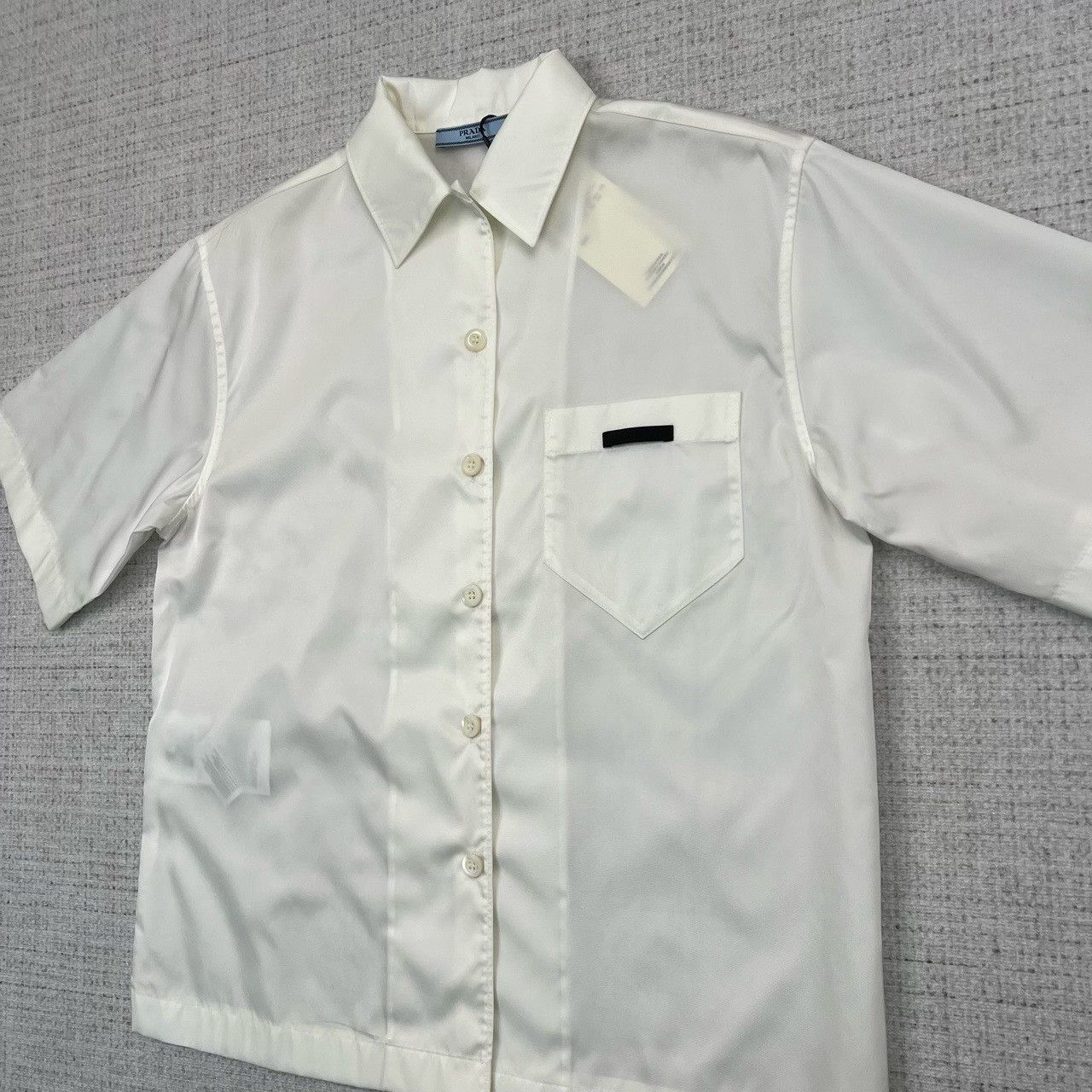 Prada PRADA Inverted Triangle Logo Recycled Nylon Shirt Size S / US 4 / IT 40 - 3 Thumbnail