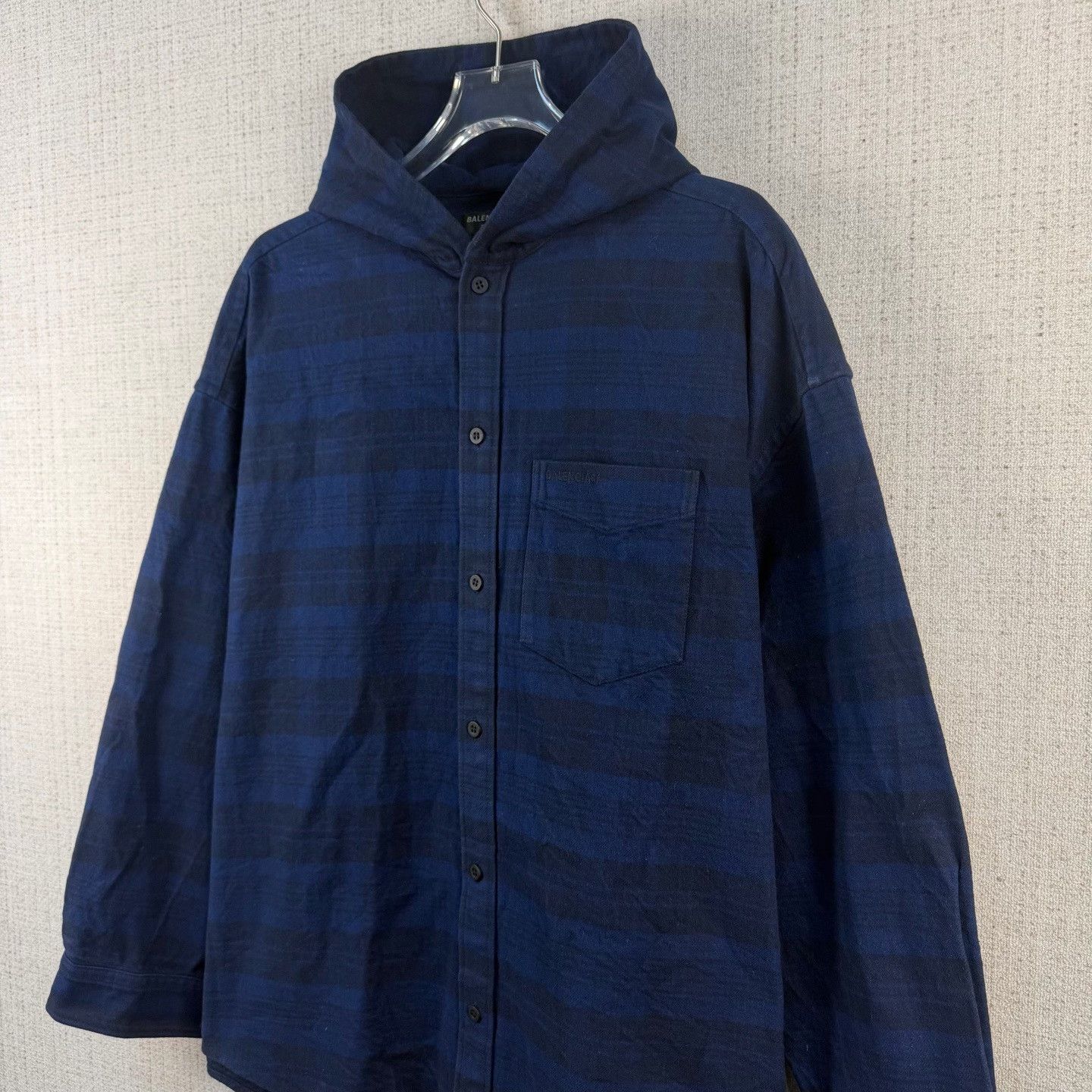 Balenciaga Balenciaga Plaid Embroidered Logo Hooded Jacket Size US S / EU 44-46 / 1 - 3 Thumbnail