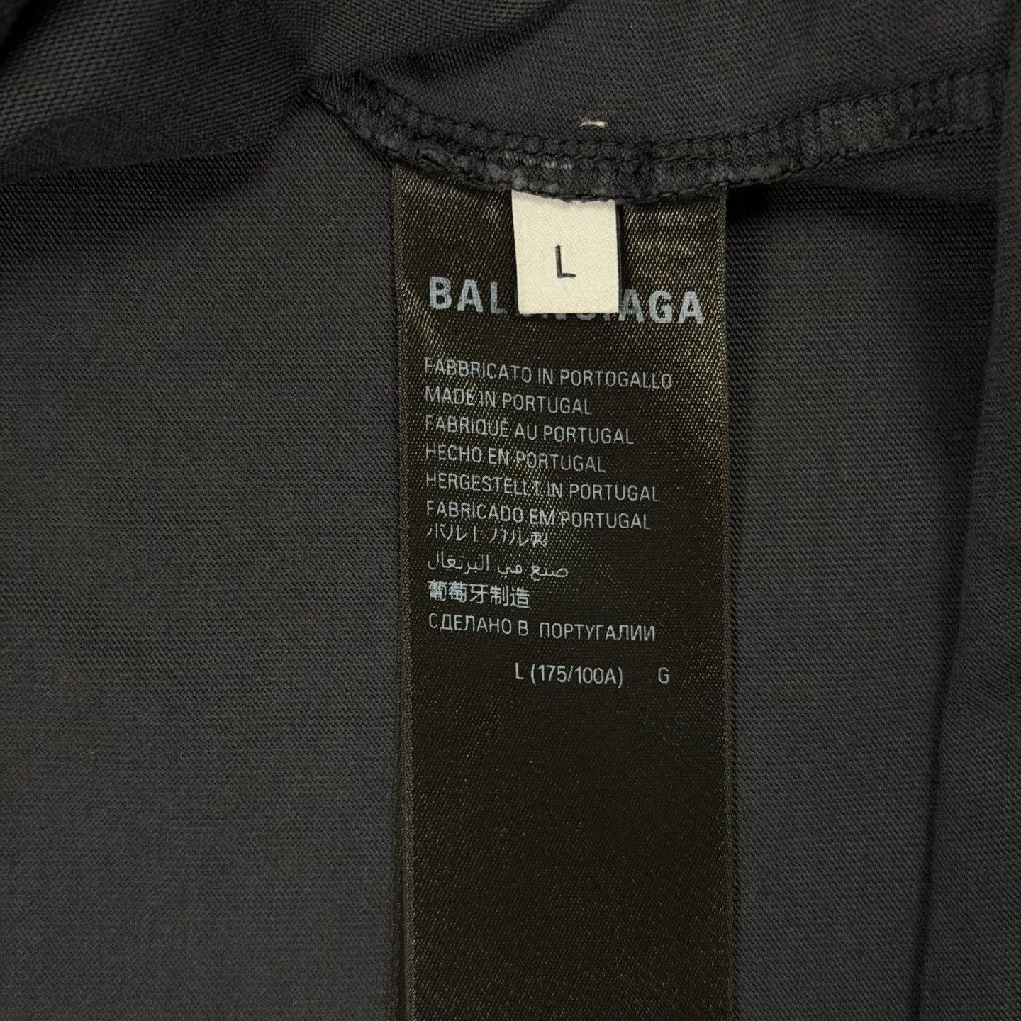 Balenciaga Balenciaga Yellow Tape Logo Black Distressed Tee Size US L / EU 52-54 / 3 - 4 Thumbnail