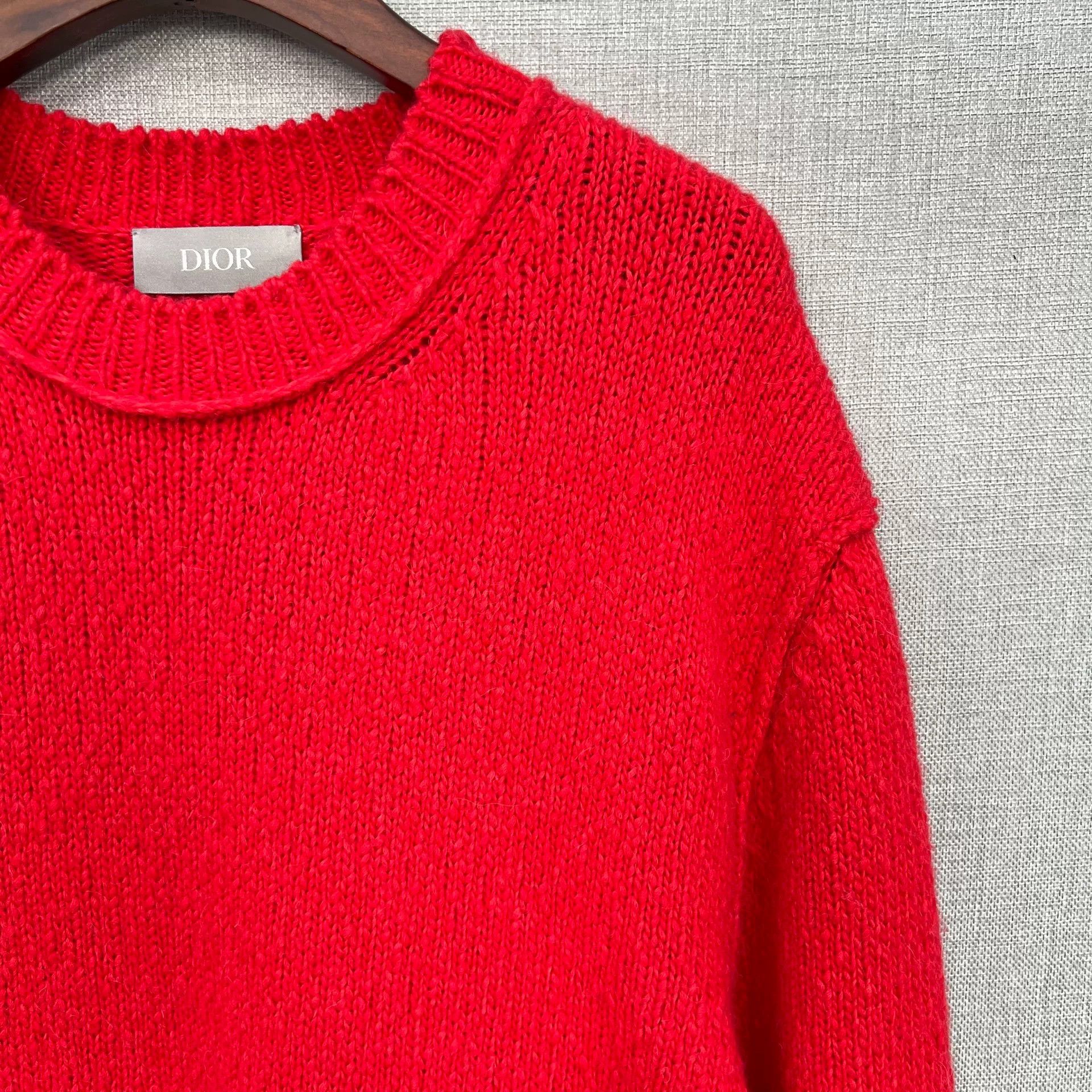 Dior Dior Red Embroidered Logo Flocked Dinosaur Sweater Size US L / EU 52-54 / 3 - 3 Thumbnail
