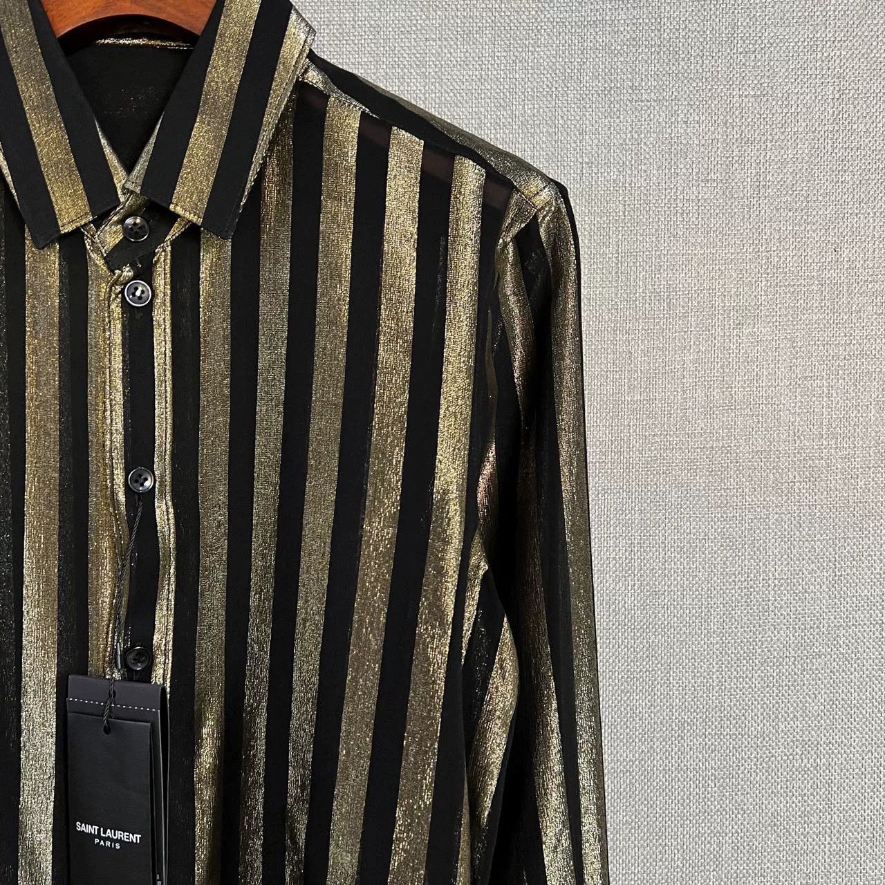 Saint Laurent Paris Saint Laurent YSL Black Gold Sequin Silk Blouse Size XXS / US 00 / IT 34 - 3 Thumbnail