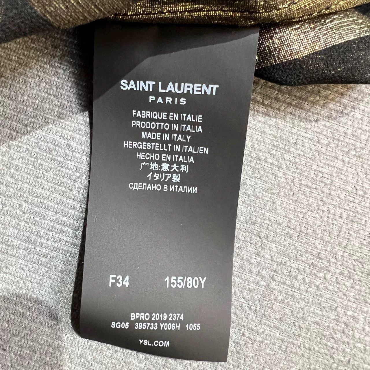 Saint Laurent Paris Saint Laurent YSL Black Gold Sequin Silk Blouse Size XXS / US 00 / IT 34 - 6 Thumbnail
