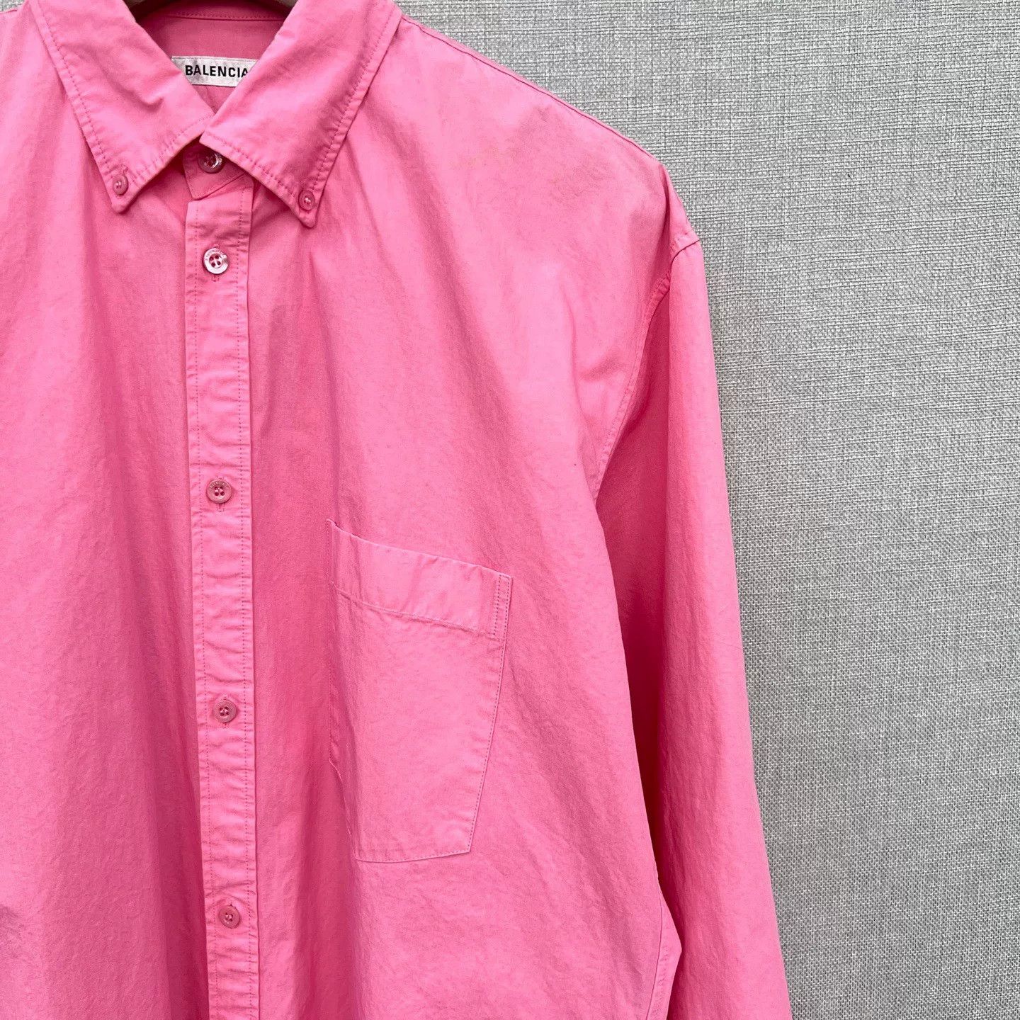 Balenciaga Balenciaga Pink Long Logo Print Shirt Size XS / US 0-2 / IT 36-38 - 3 Thumbnail
