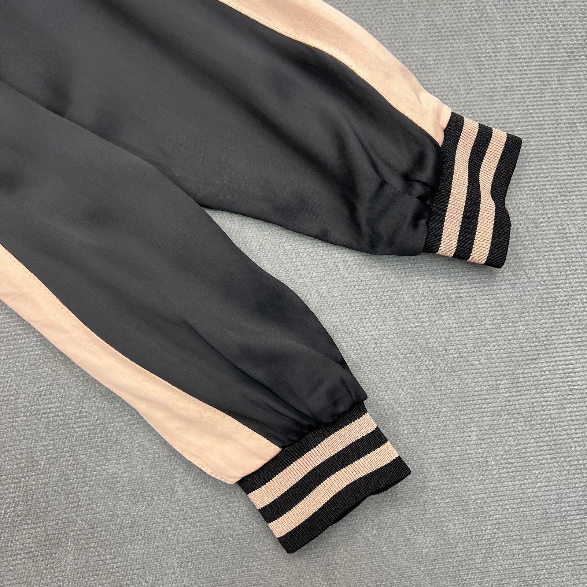 Saint Laurent Paris Saint Laurent Black Pink Silk Baseball Jacket Size XXS / US 00 / IT 34 - 4 Thumbnail