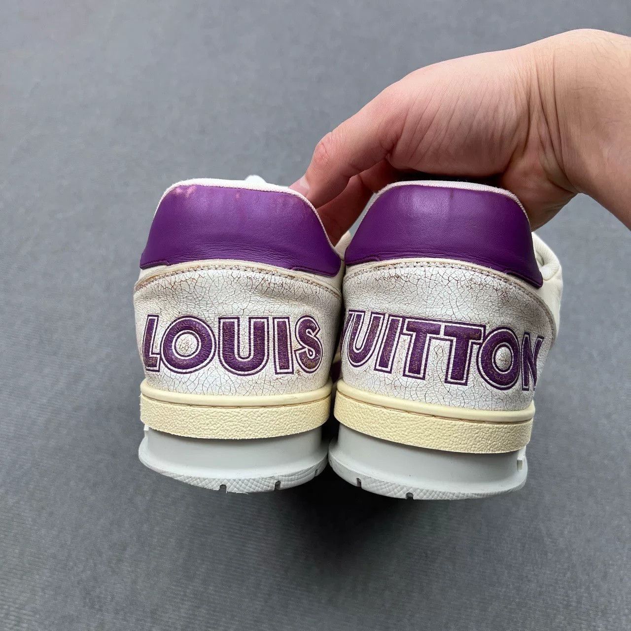 Louis Vuitton Louis Vuitton White Purple Trainer Velcro Sneakers Size US 10 / EU 43 - 5 Thumbnail