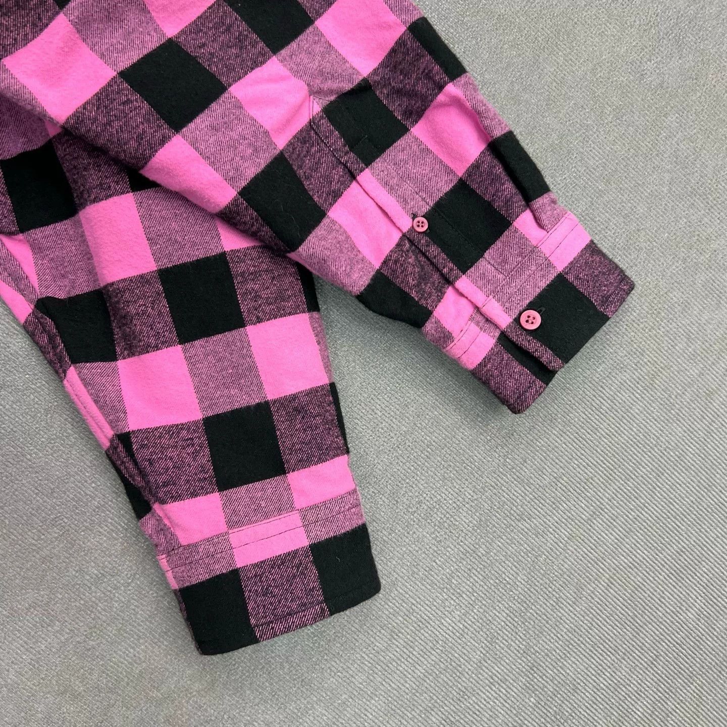 Balenciaga Balenciaga Black Pink Flannel Logo Plaid Shirt Jacket Size XXS / US 00 / IT 34 - 4 Thumbnail