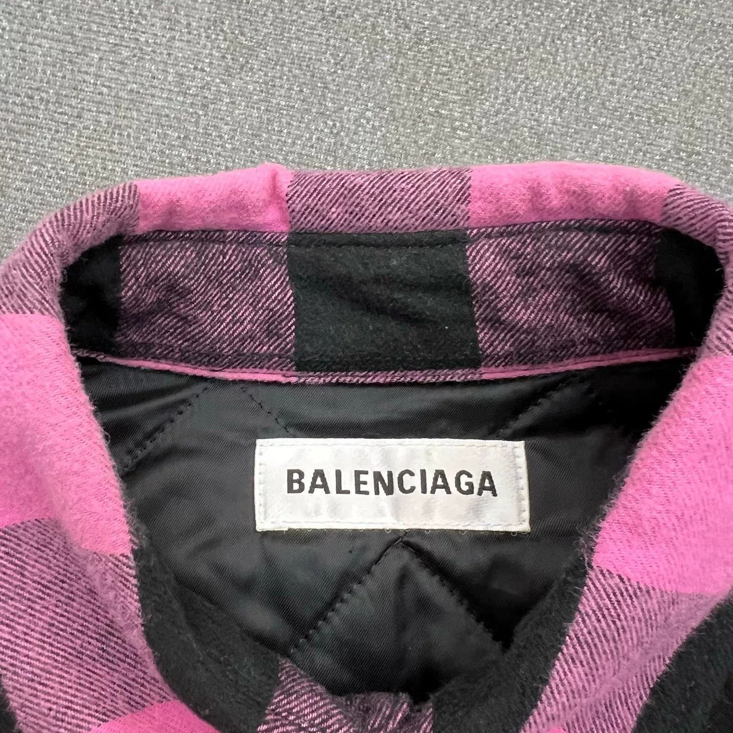 Balenciaga Balenciaga Black Pink Flannel Logo Plaid Shirt Jacket Size XXS / US 00 / IT 34 - 5 Thumbnail