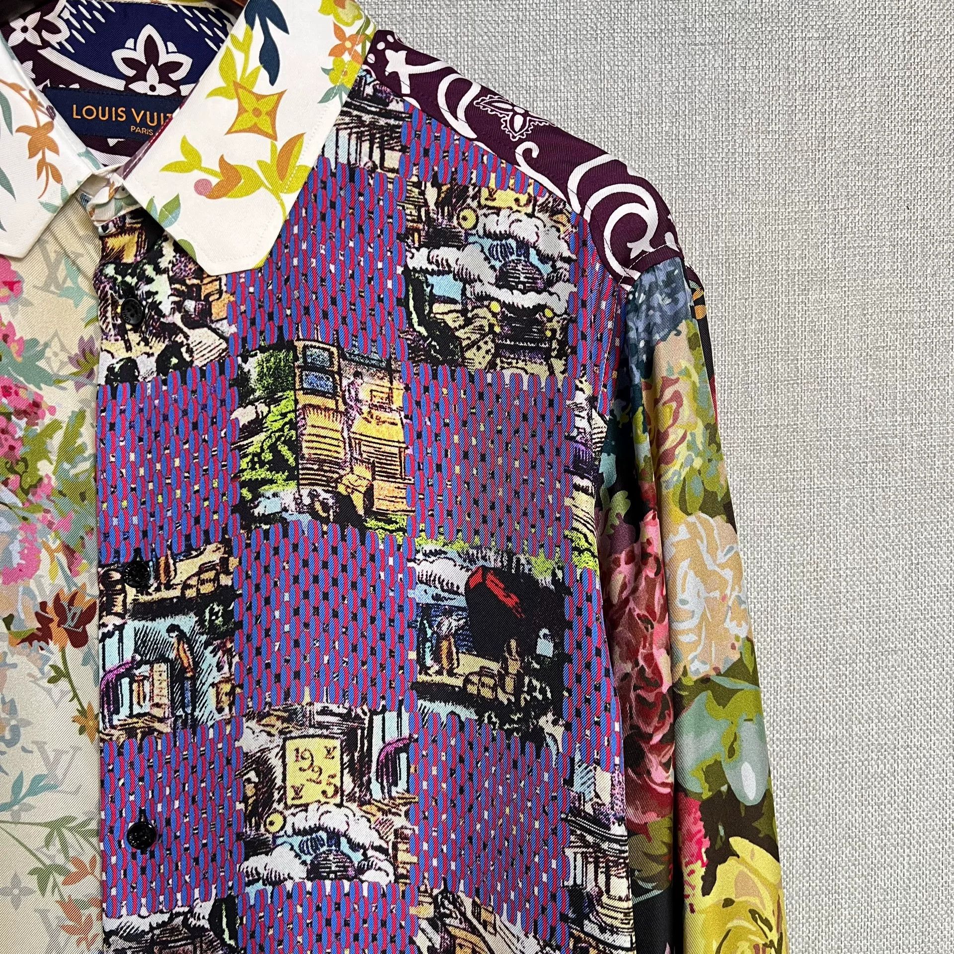 Louis Vuitton Louis Vuitton Floral Monogram Silk Shirt Size L / US 10 / IT 46 - 3 Thumbnail