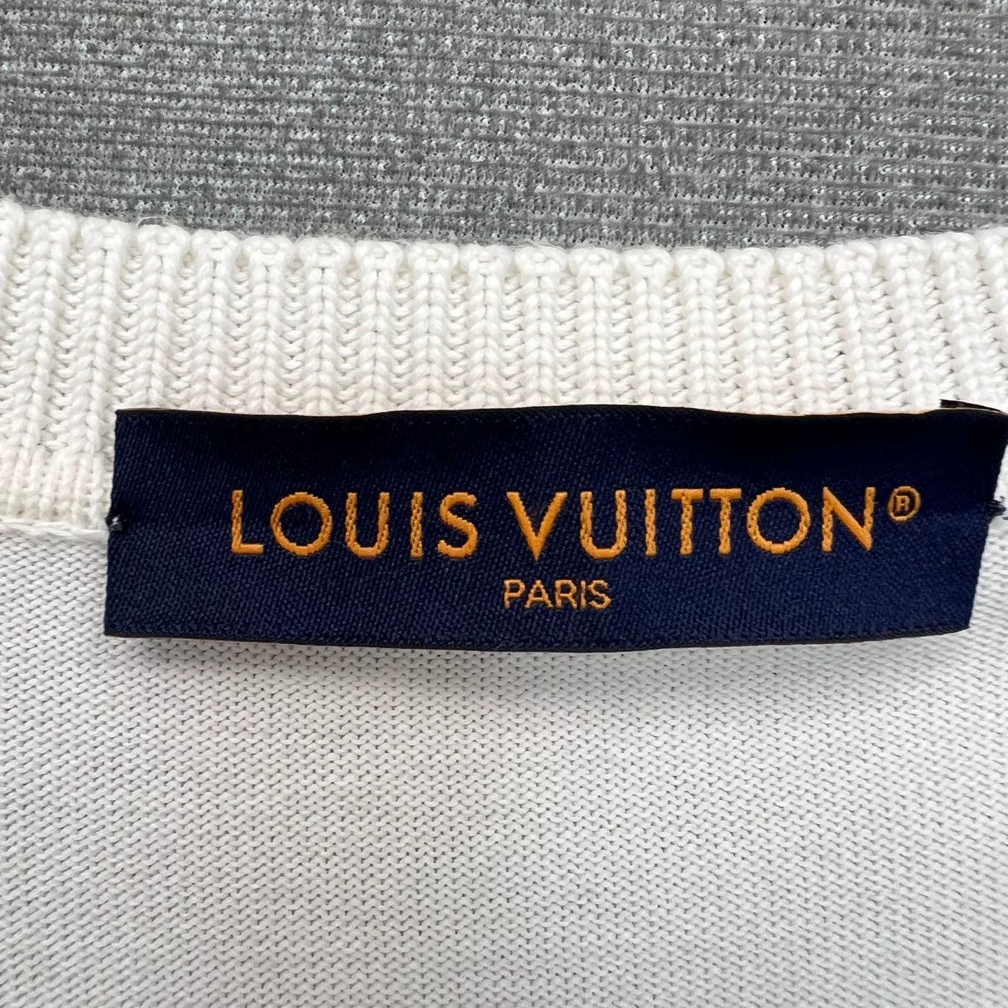 Louis Vuitton Louis Vuitton White Embroidered Logo Knit Tee Size US L / EU 52-54 / 3 - 4 Thumbnail