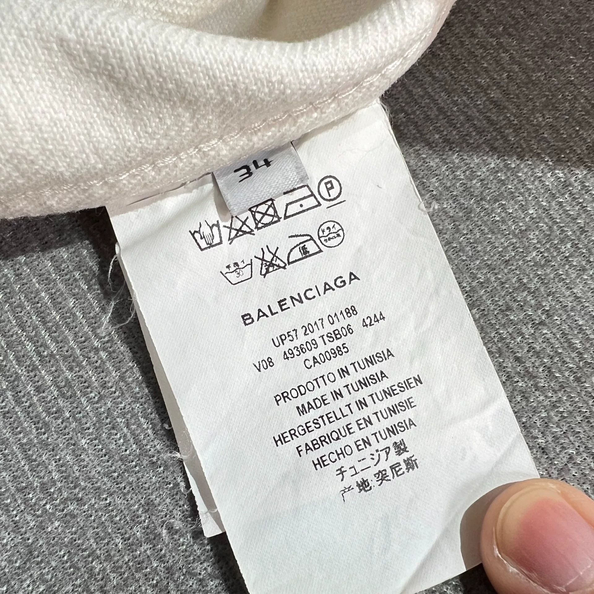 Balenciaga Balenciaga White Back Logo Denim Jacket Size XXS / US 00 / IT 34 - 7 Thumbnail