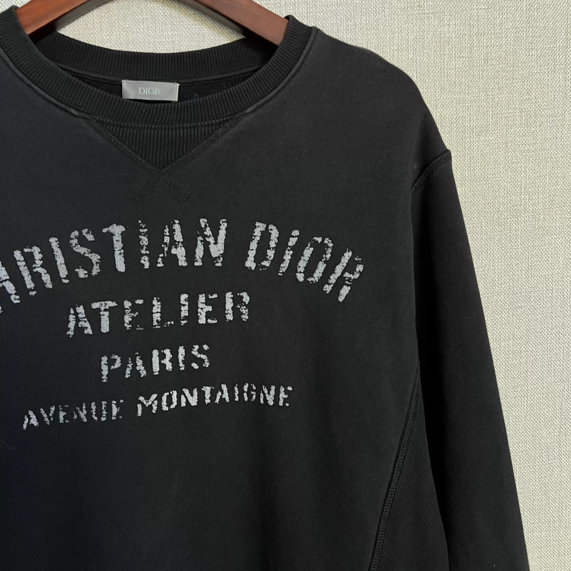 Dior Dior Black Washed Vintage Slogan Logo Sweatshirt Size US M / EU 48-50 / 2 - 3 Thumbnail