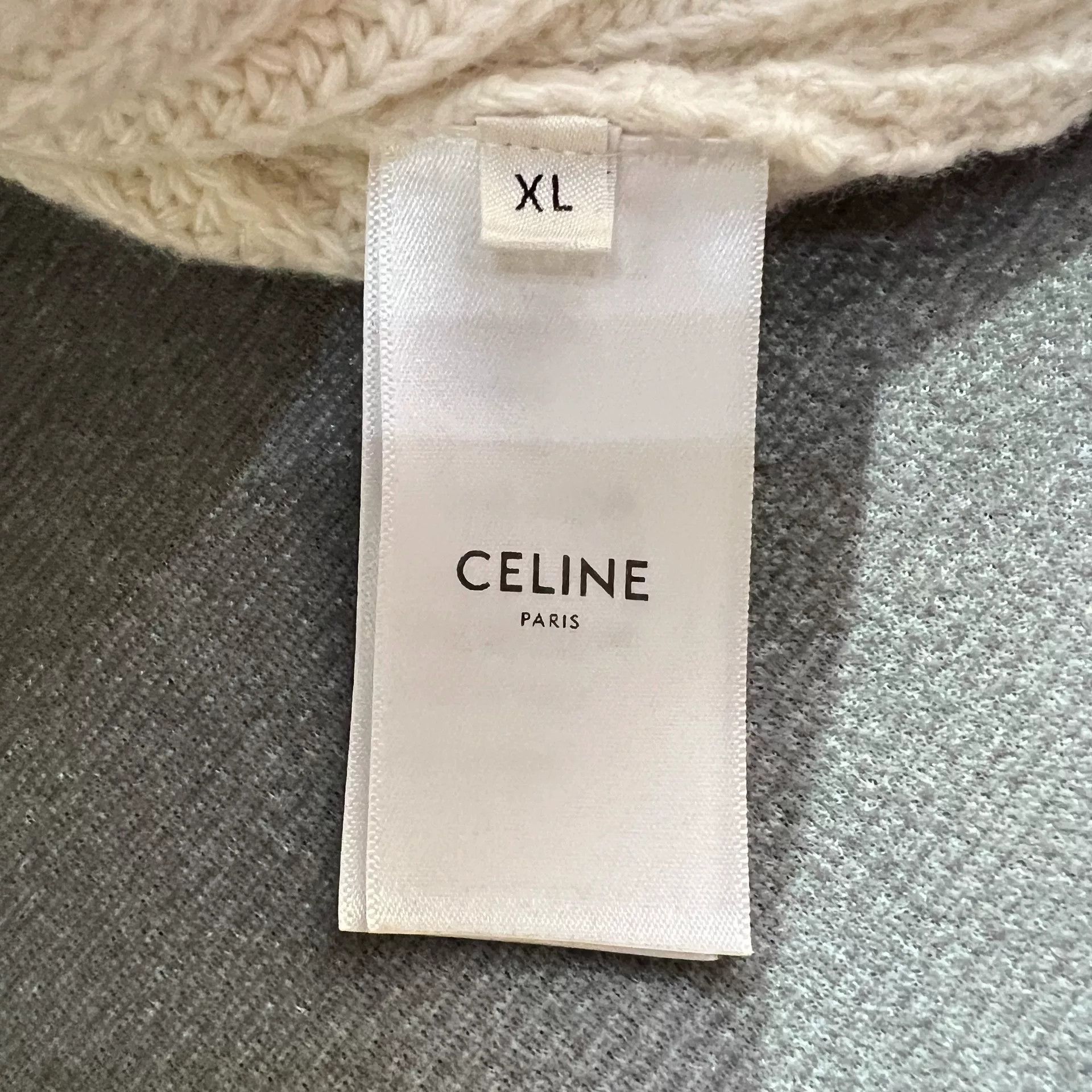Celine Celine White Rivet Logo Wool Knit Sweater Size XL / US 12-14 / IT 48-50 - 6 Thumbnail