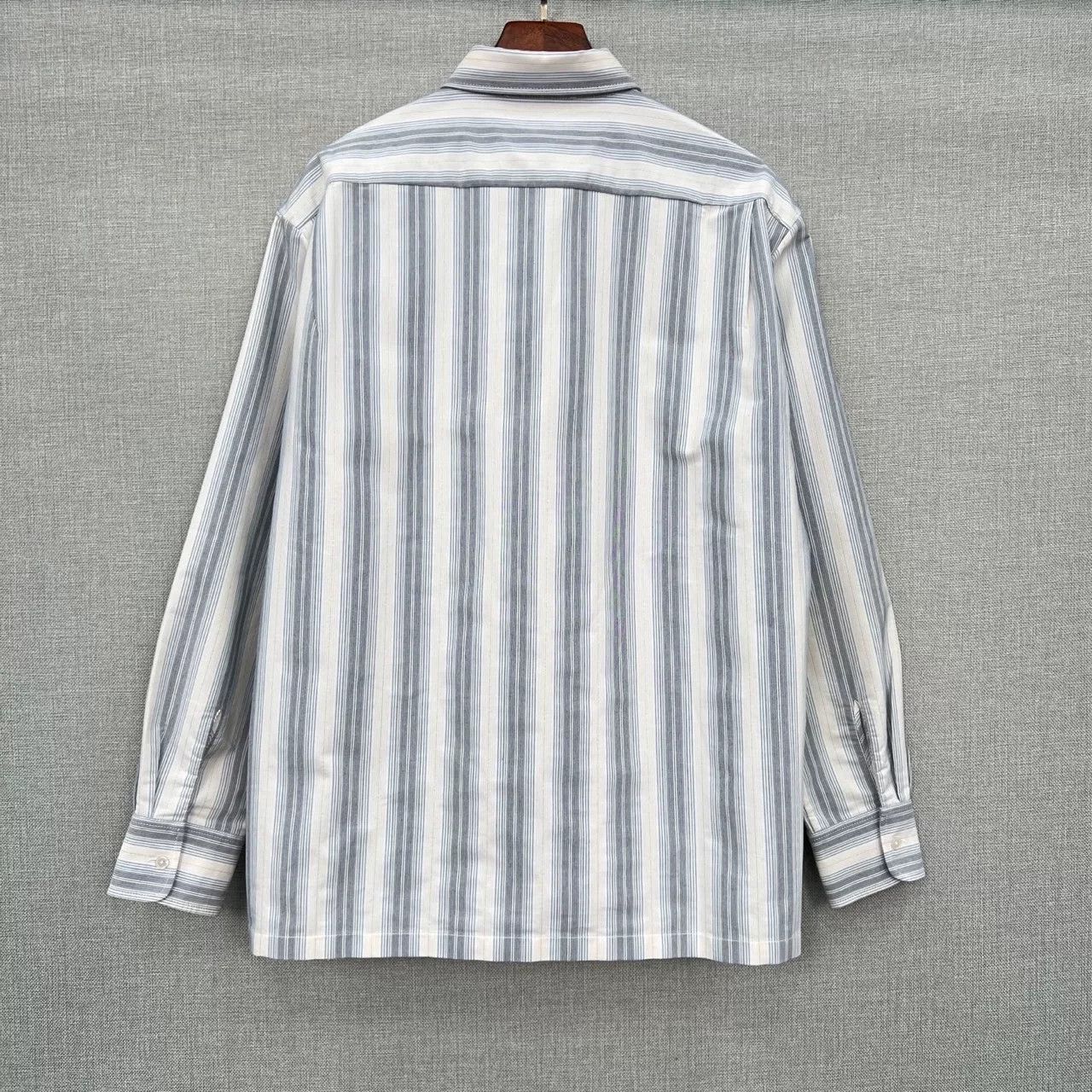 Acne Studios Acne Studios Gray-Blue Gold Stripe Shirt Size US S / EU 44-46 / 1 - 2 Thumbnail