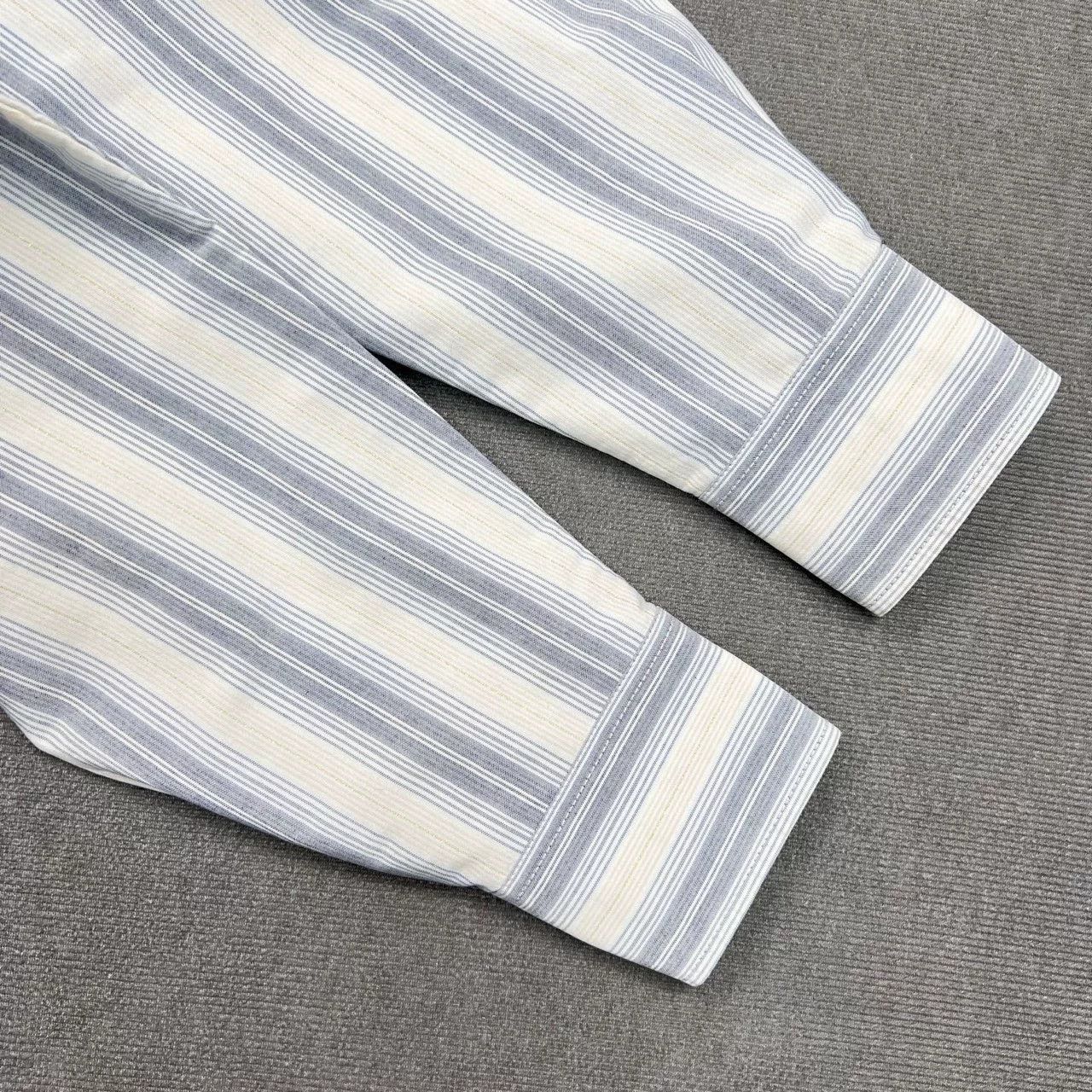 Acne Studios Acne Studios Gray-Blue Gold Stripe Shirt Size US S / EU 44-46 / 1 - 4 Thumbnail