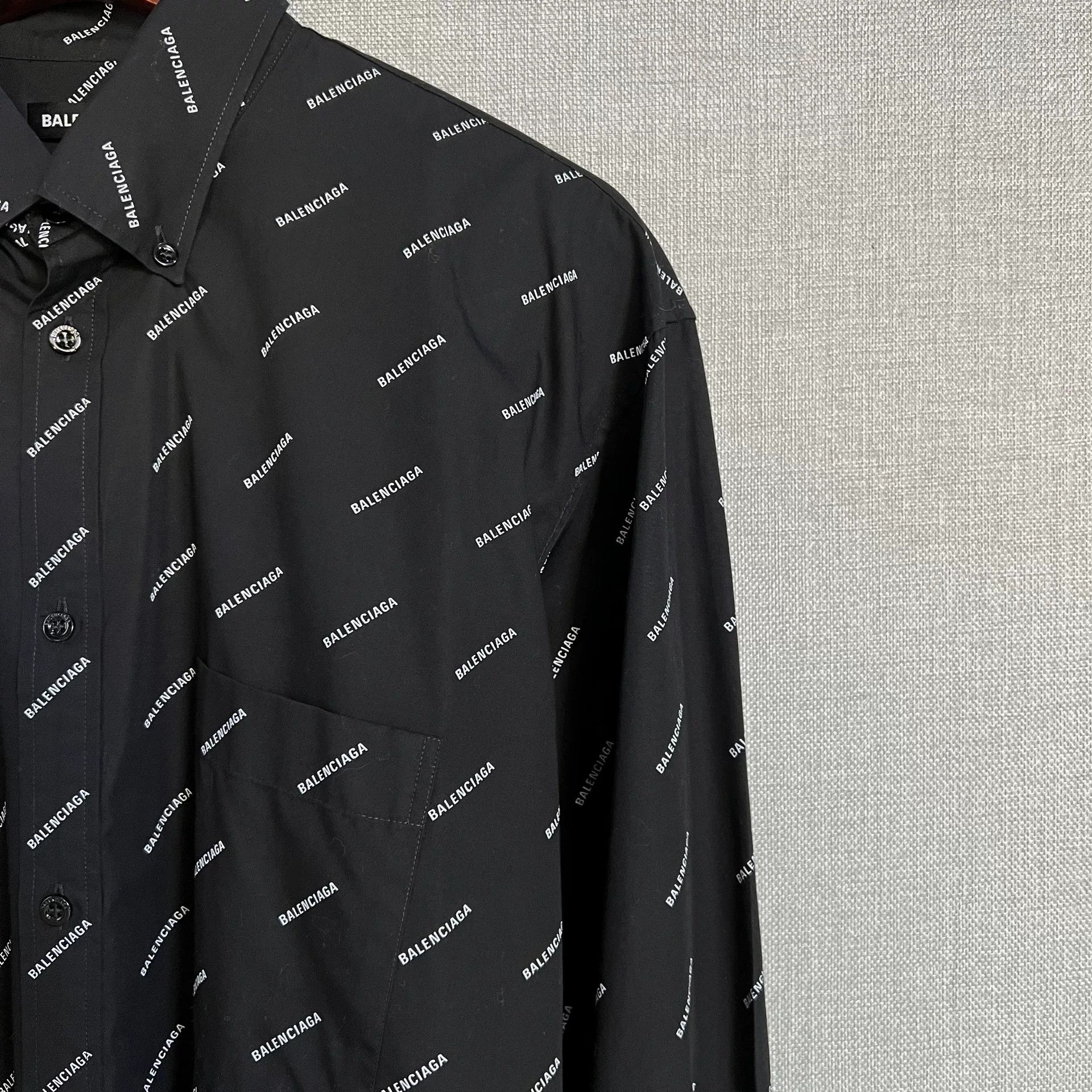 Balenciaga Balenciaga Black Logo Print Shirt Size S / US 4 / IT 40 - 3 Thumbnail