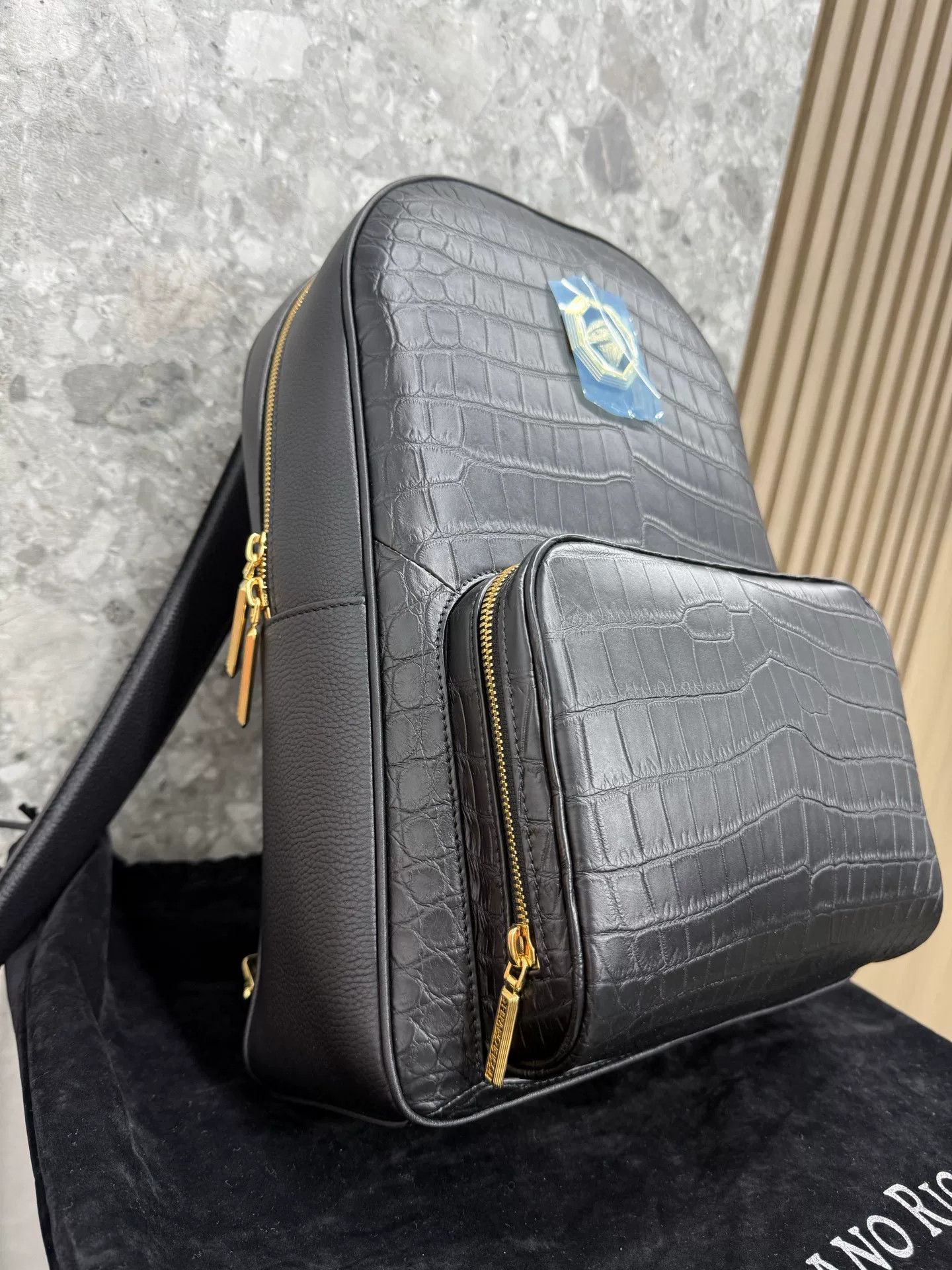 Stefano Ricci Stefano Ricci 25SS Crocodile Patchwork Backpack Size ONE SIZE - 3 Thumbnail