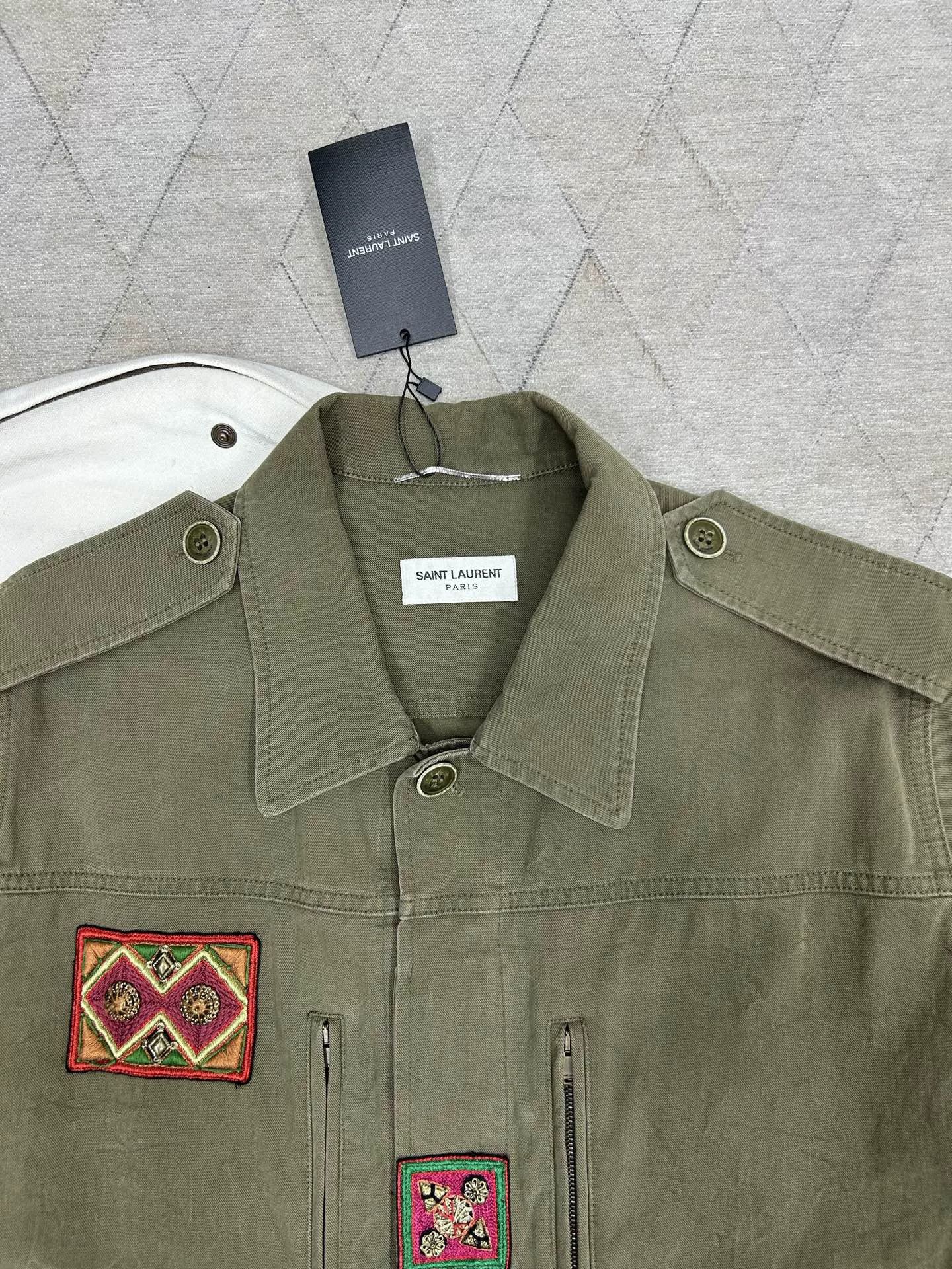 Saint Laurent Paris Saint Laurent SLP Bead Embroidery Safari Jacket Size US M / EU 48-50 / 2 - 7 Thumbnail