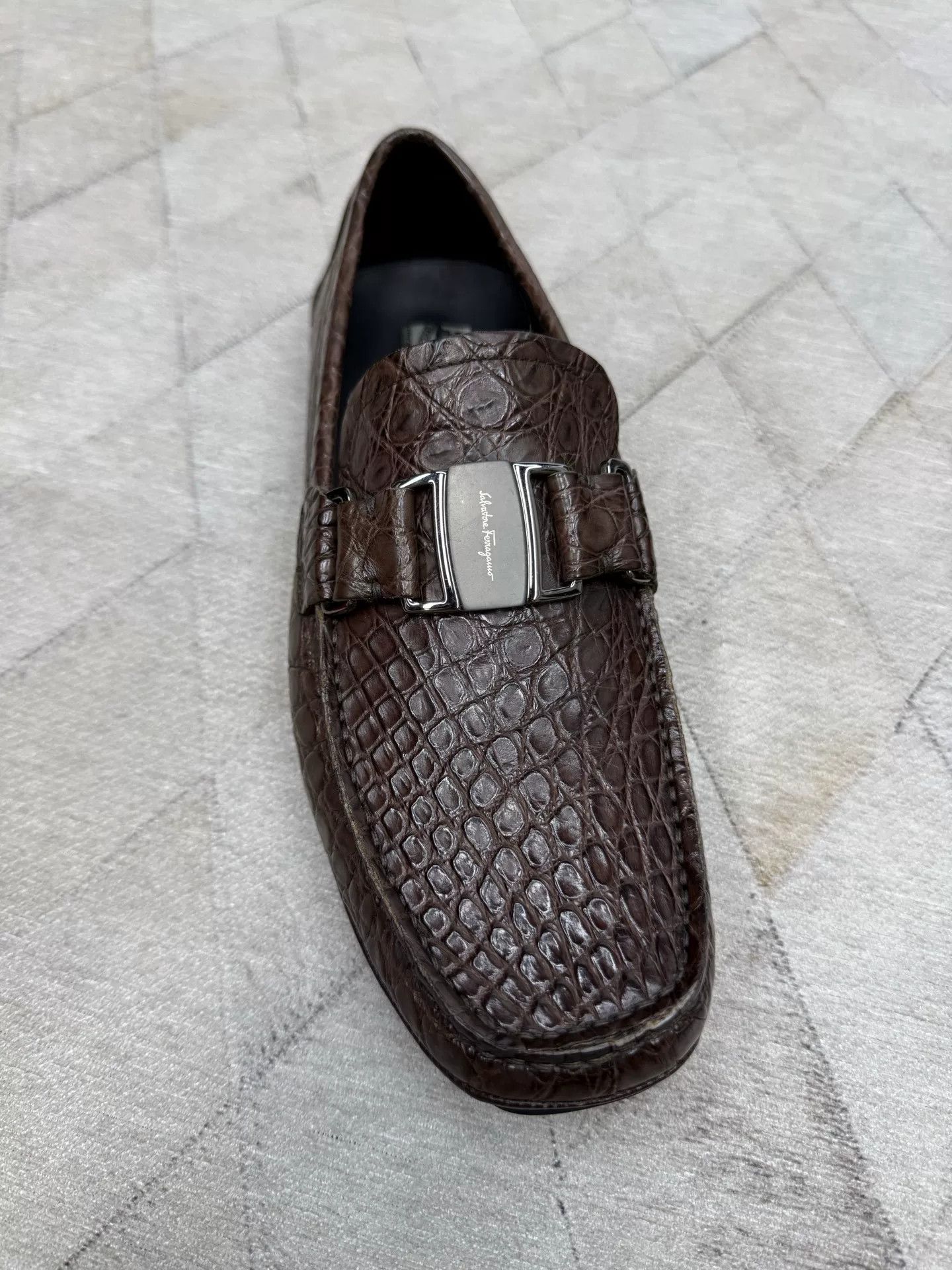 Salvatore Ferragamo Ferragamo Crocodile Leather Shoes w/ Metal Buckle Size US 8 / EU 41 - 5 Thumbnail