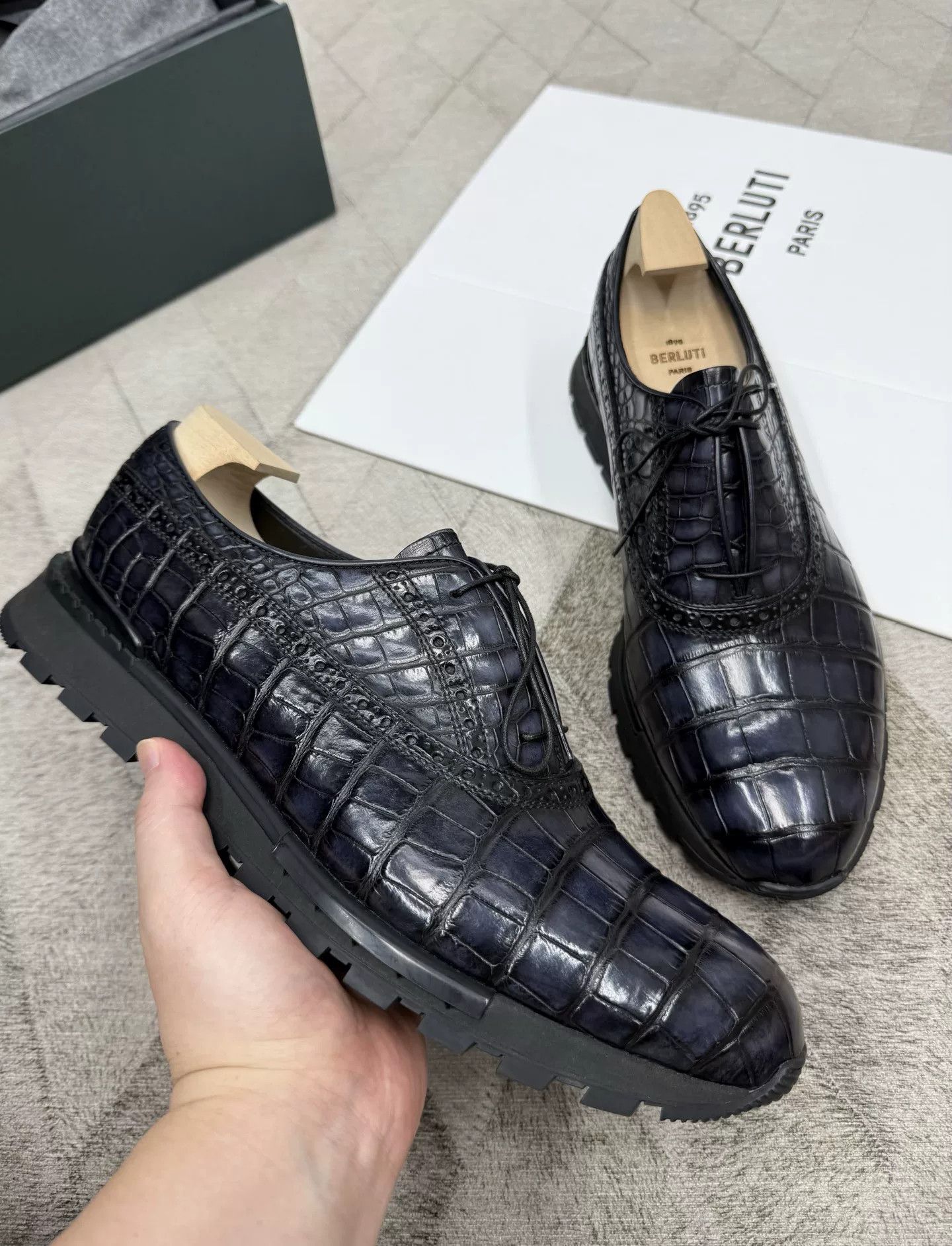 Berluti Berluti Fast Track Crocodile Leather Shoes Size US 11 / EU 44 - 6 Thumbnail