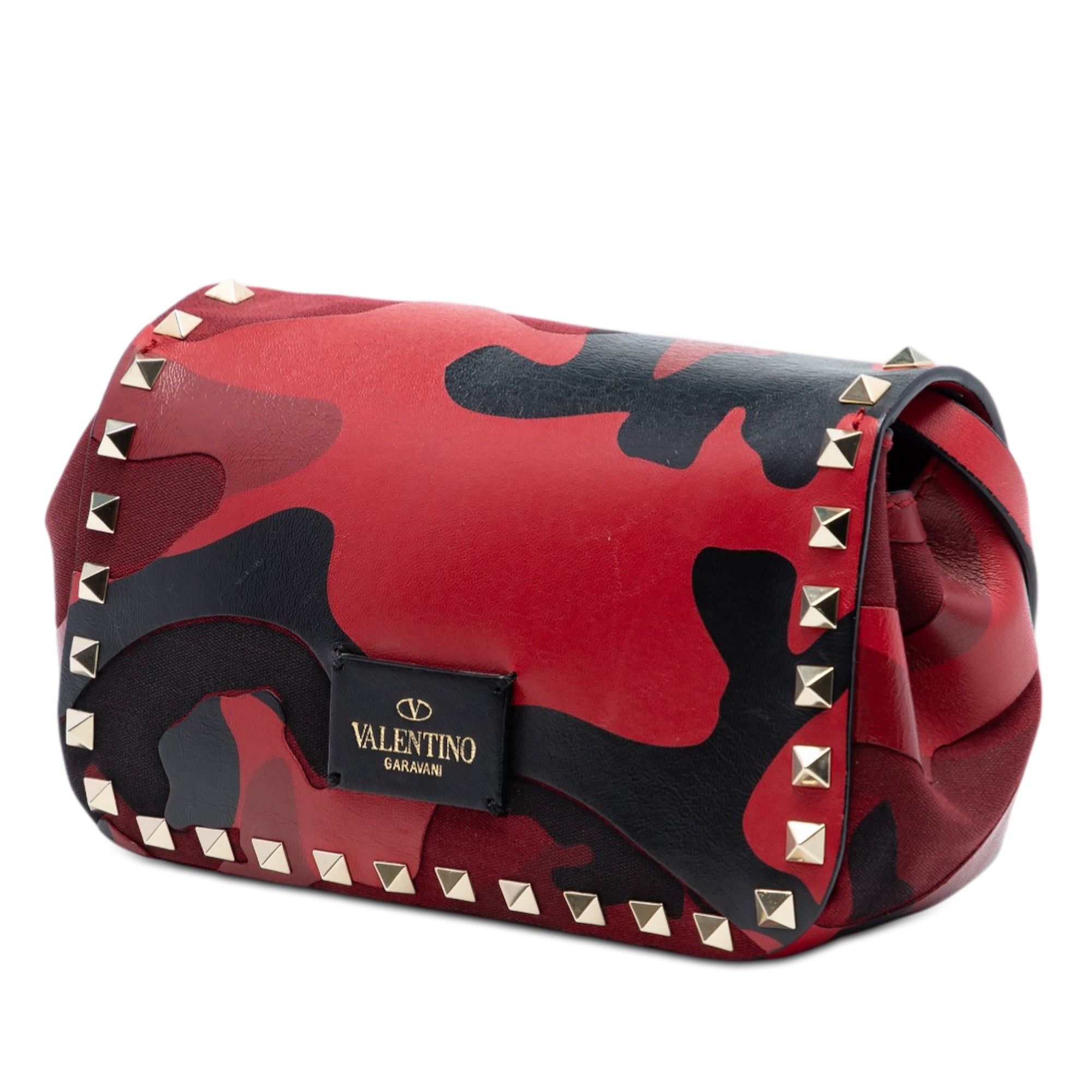 Valentino Mini Nappa and Canvas Camouflage Rockstud Flap Crossbody Size ONE SIZE - 2 Thumbnail