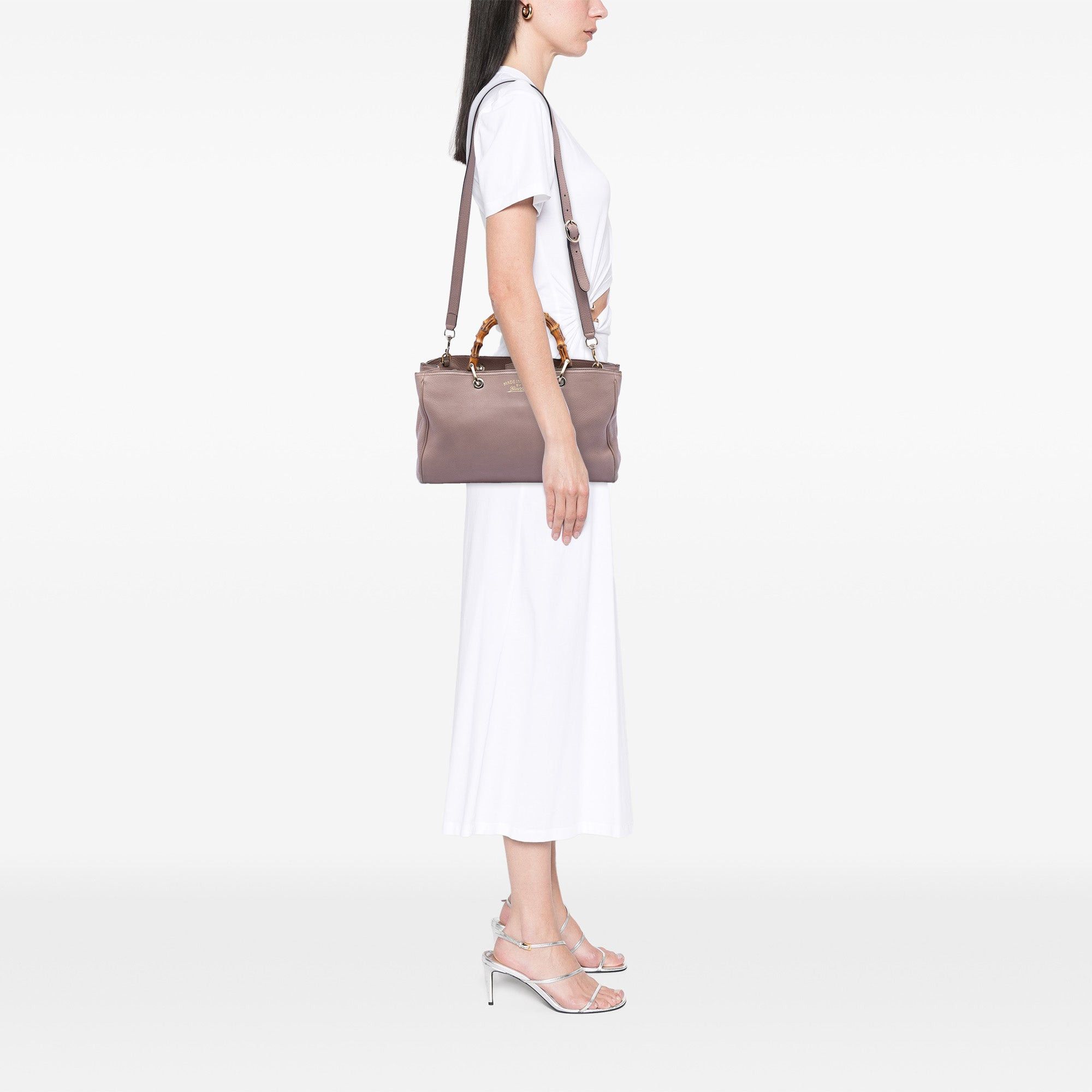 Gucci Medium Calfskin Bamboo Shopper Satchel Size ONE SIZE - 6 Thumbnail