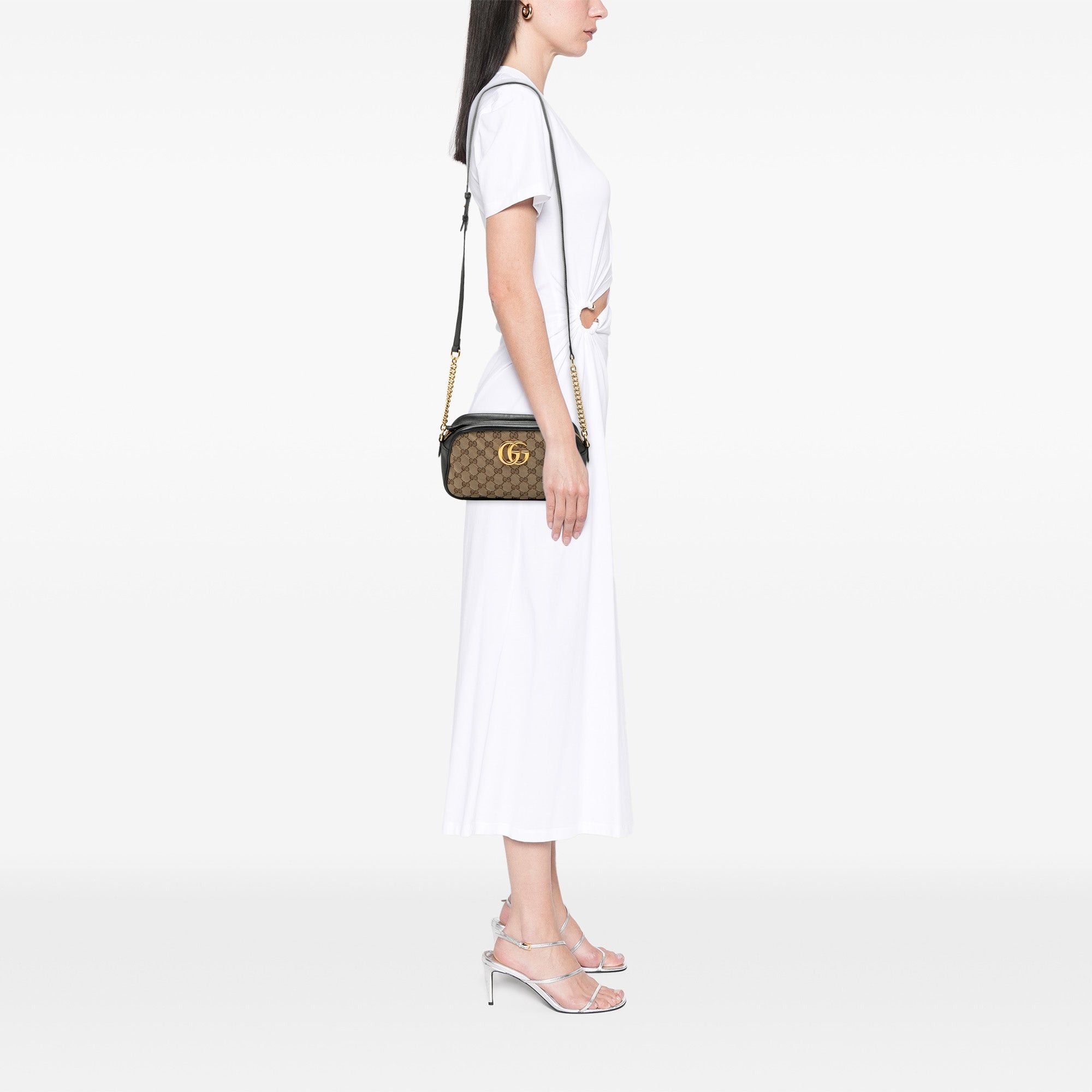 Gucci Small GG Marmont Matelasse GG Canvas and Leather Crossbody Size ONE SIZE - 7 Thumbnail