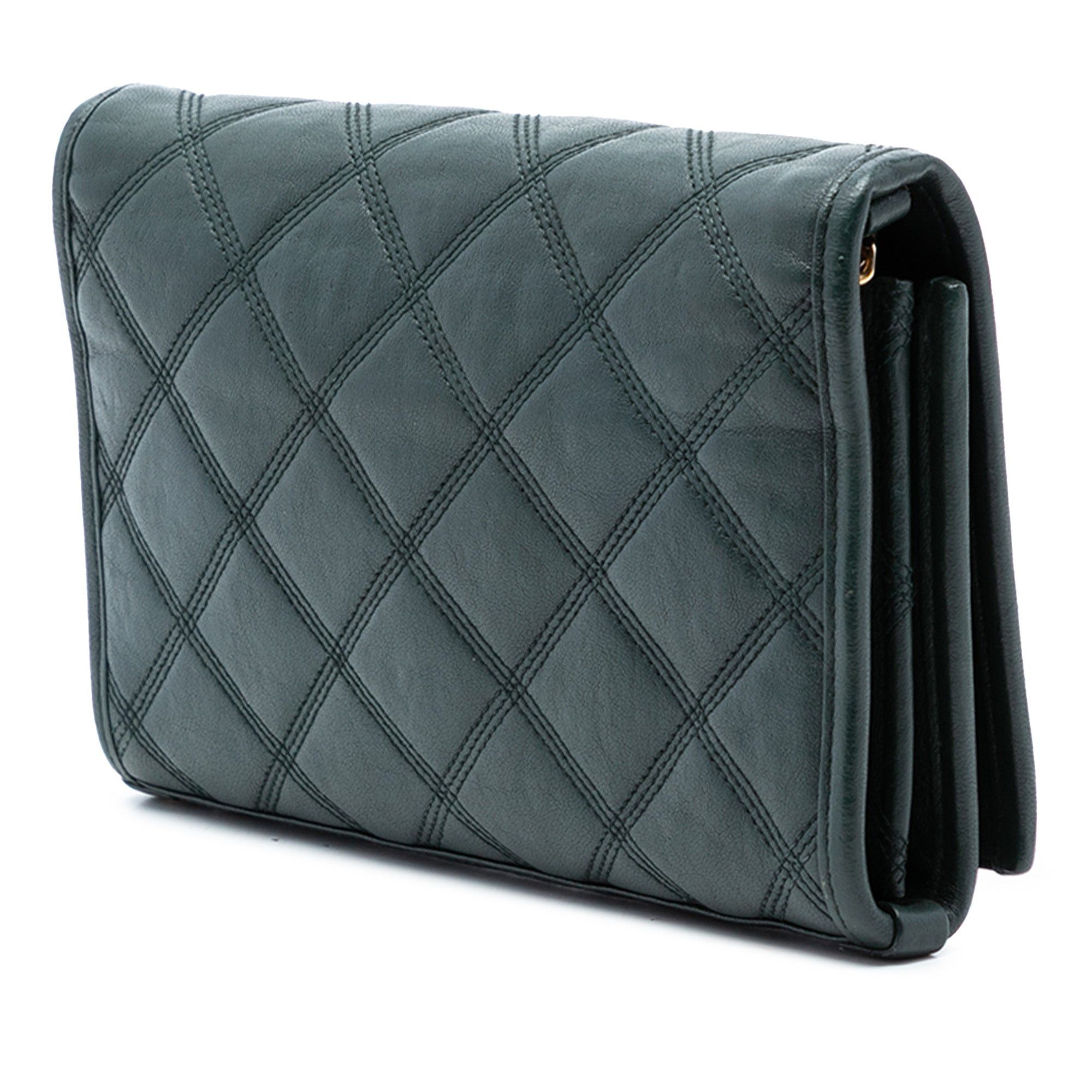 Saint Laurent Paris Quilted Lambskin Diamond Becky Chain Wallet Size ONE SIZE - 2 Thumbnail