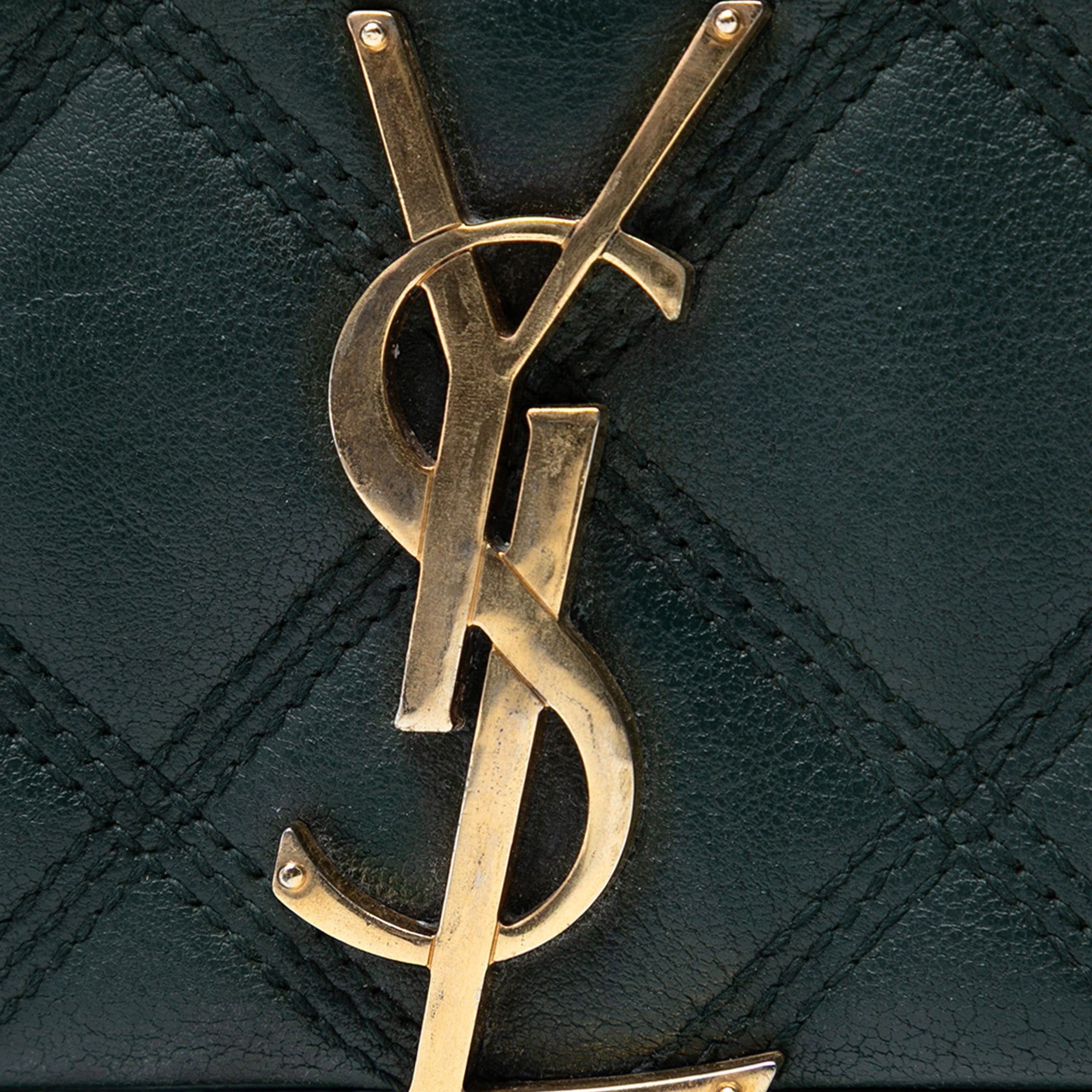 Saint Laurent Paris Quilted Lambskin Diamond Becky Chain Wallet Size ONE SIZE - 5 Thumbnail