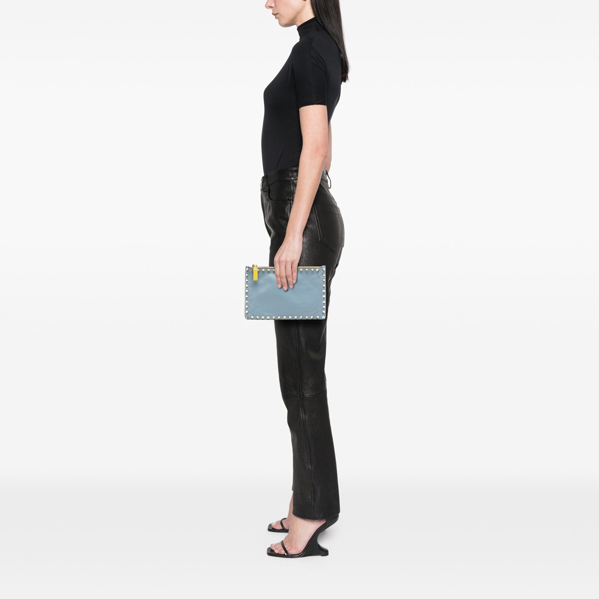 Valentino Bicolor Leather Rockstud Clutch Size ONE SIZE - 7 Thumbnail