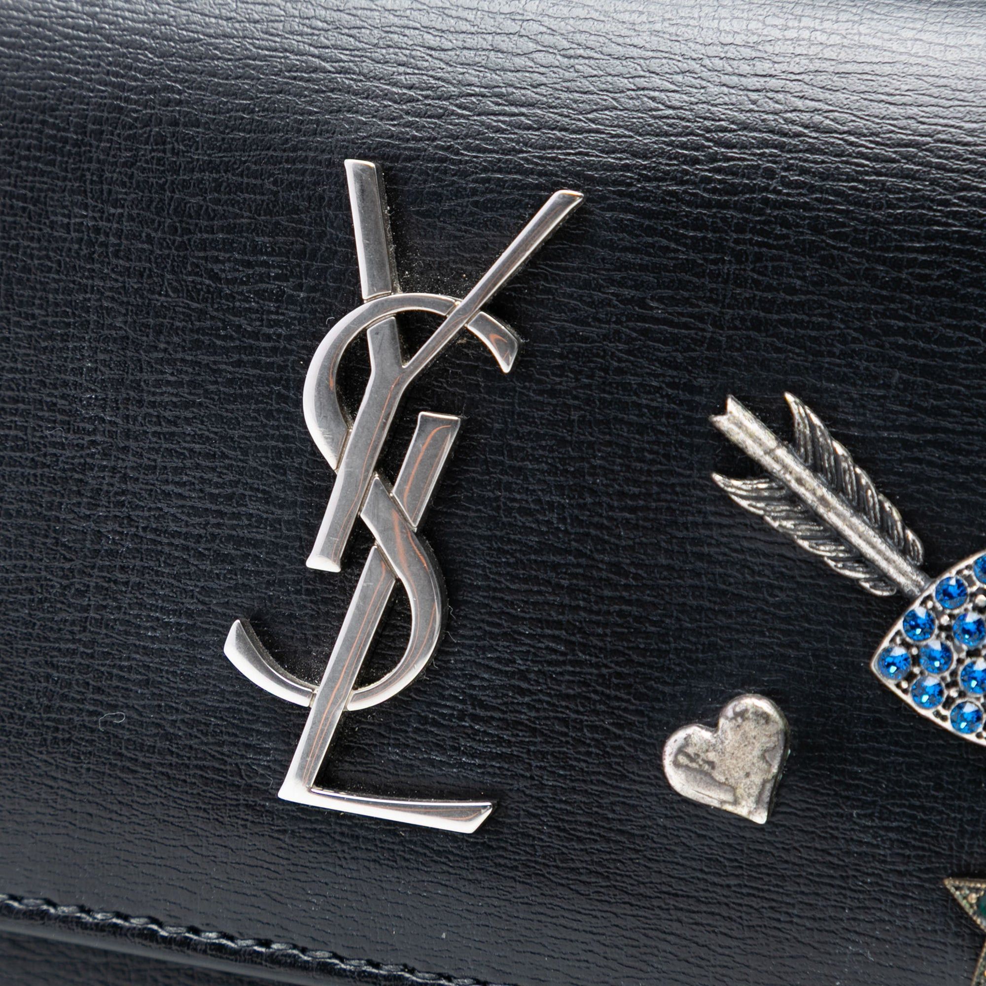 Saint Laurent Paris Mini Calfskin Monogram Lucky Charms Sunset Wallet on Chain Size ONE SIZE - 5 Thumbnail