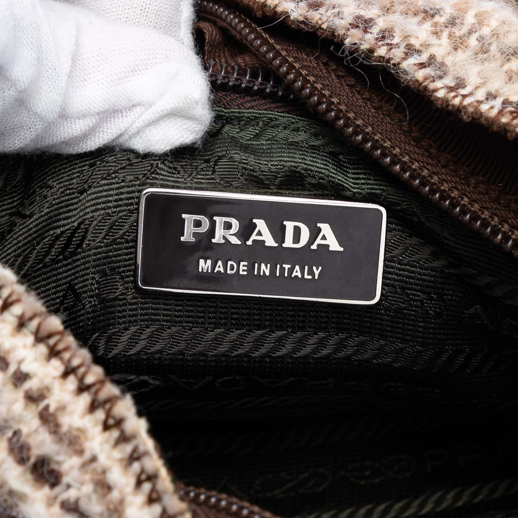 Prada Vitello Trimmed Tweed Flat Tote Size ONE SIZE - 5 Thumbnail