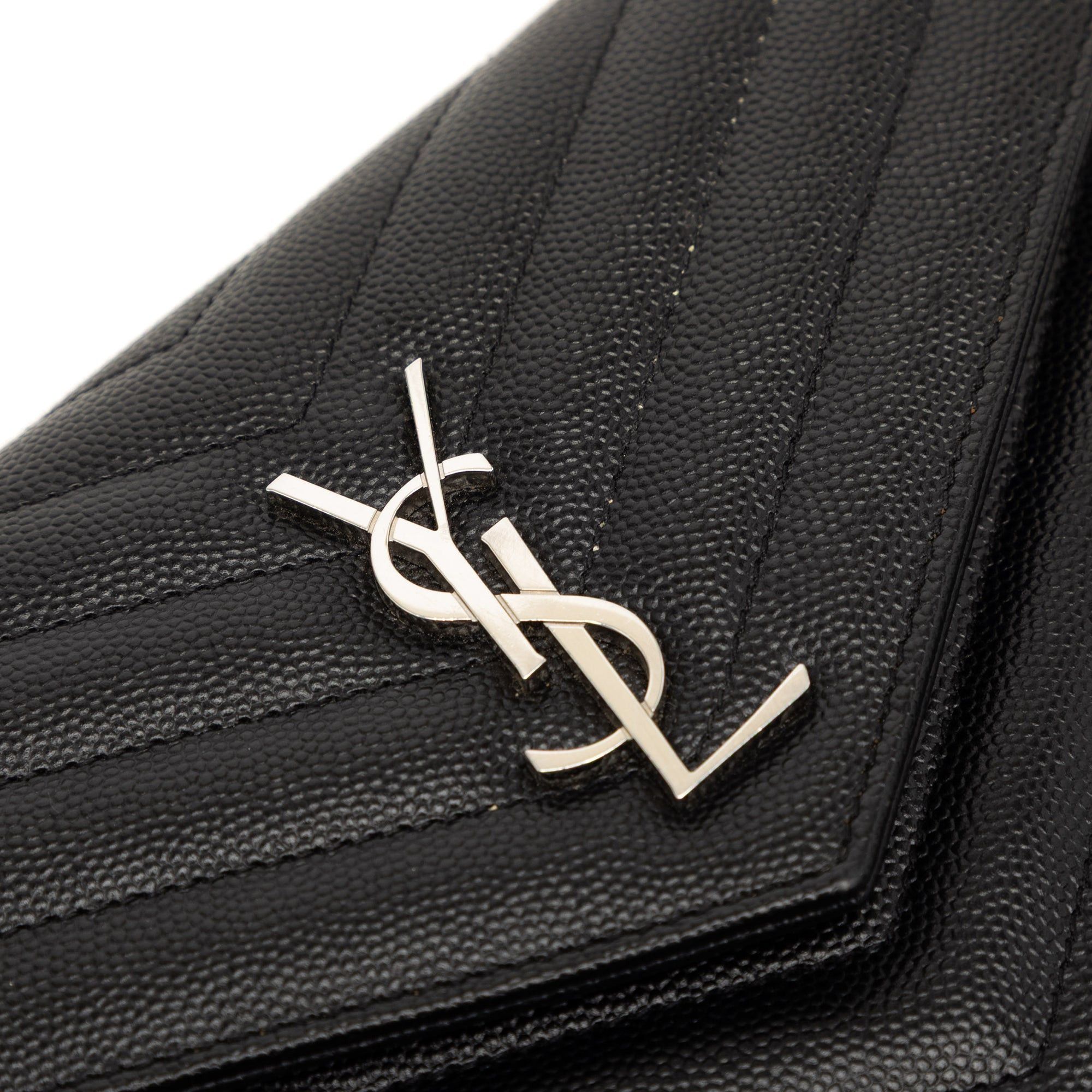 Saint Laurent Paris Grain De Poudre Cassandre Envelope Chain Wallet Size ONE SIZE - 7 Thumbnail