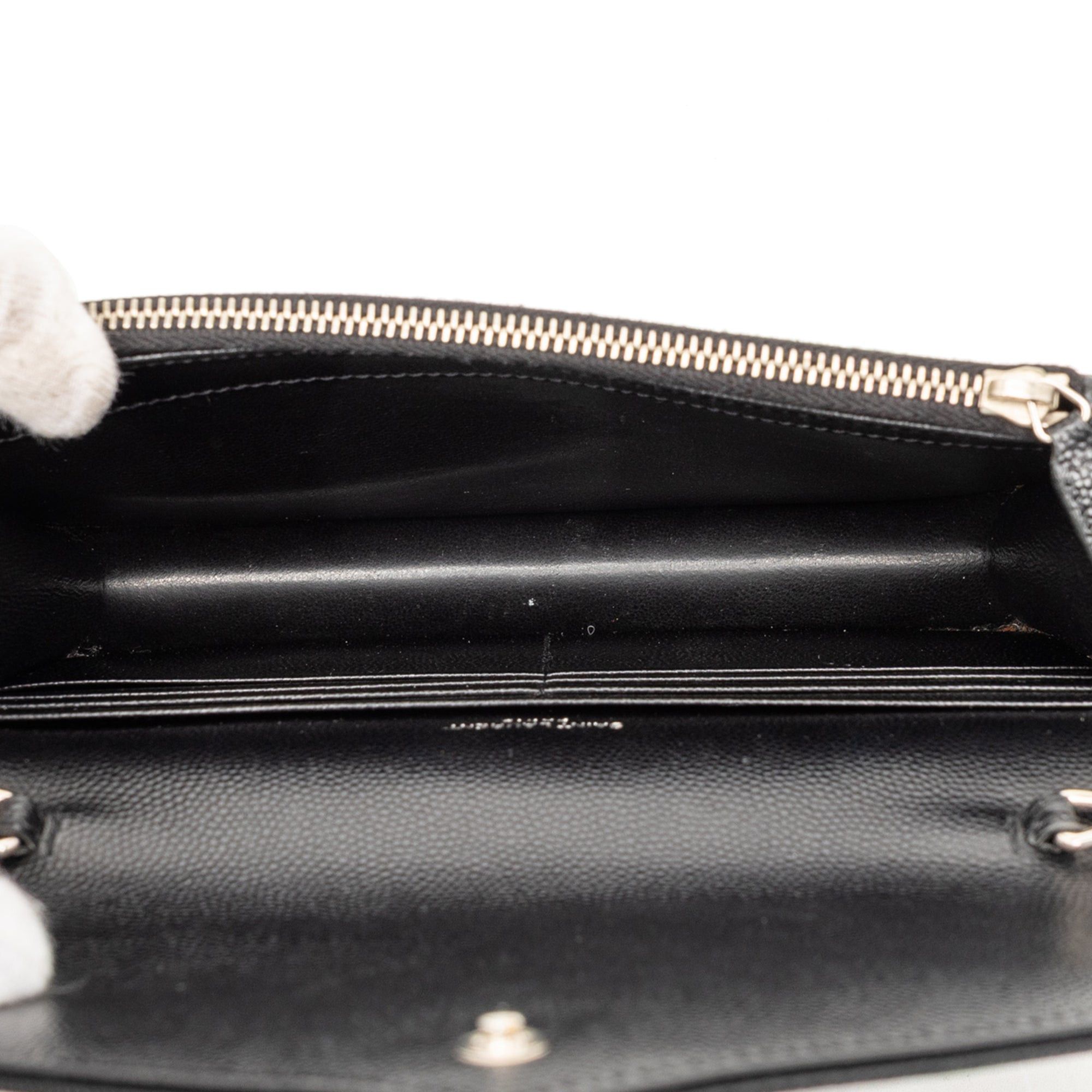 Saint Laurent Paris Grain De Poudre Cassandre Envelope Chain Wallet Size ONE SIZE - 4 Thumbnail