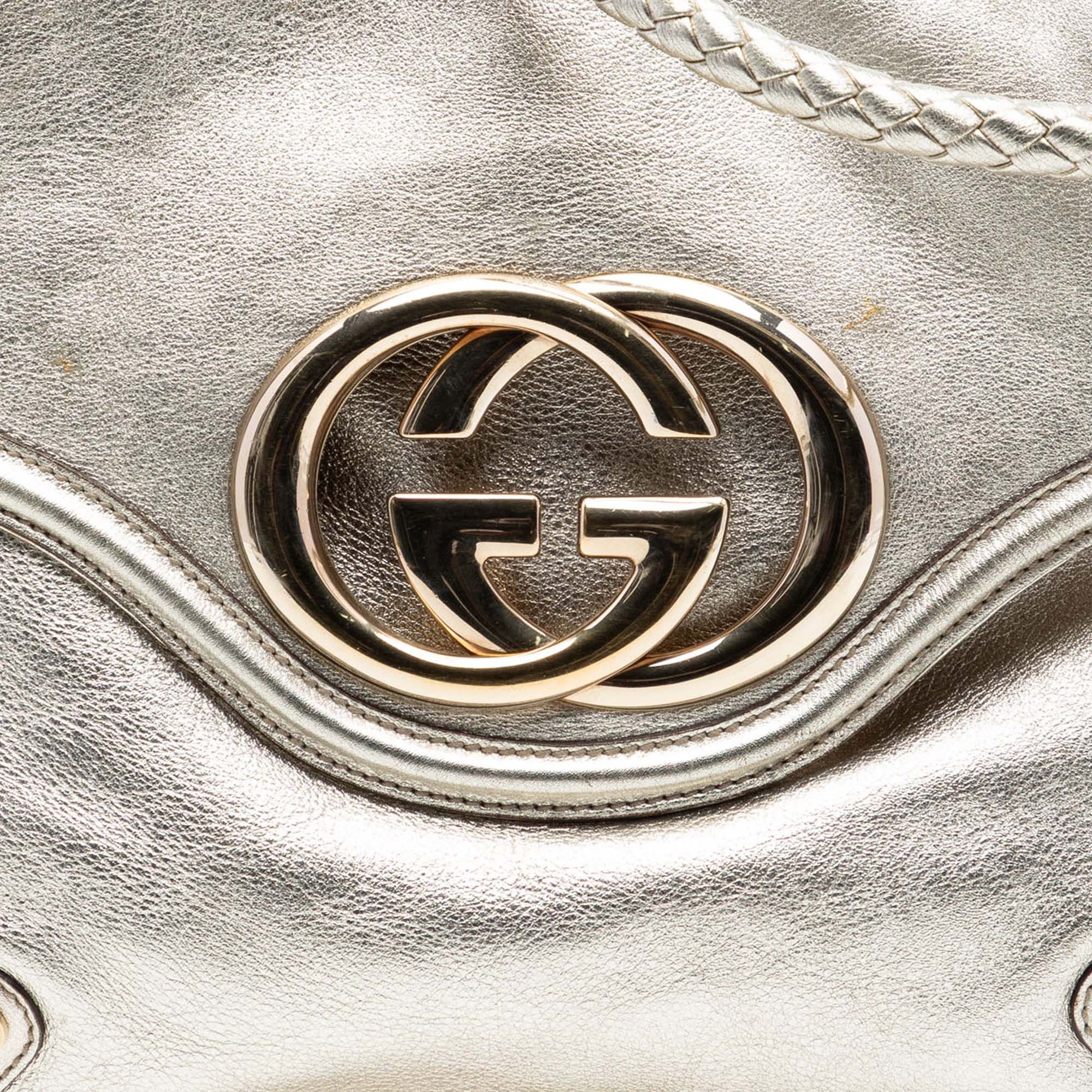 Gucci Medium Metallic Calfskin Britt Tassel Flap Shoulder Bag Size ONE SIZE - 7 Thumbnail
