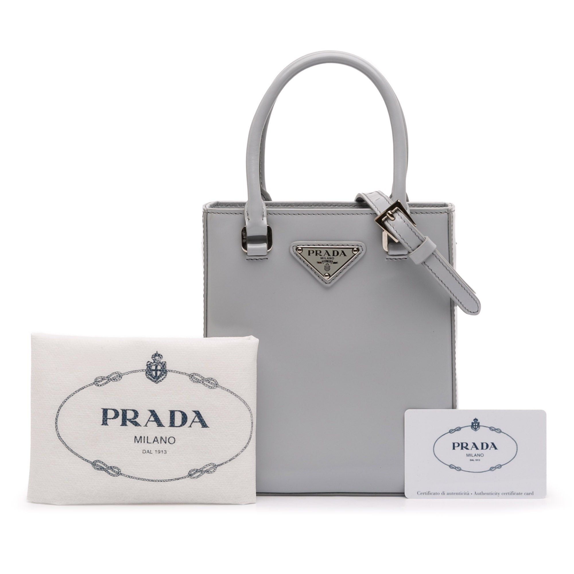 Prada Small Leather Brushed Tote Size ONE SIZE - 12 Thumbnail