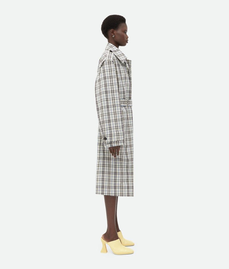 Bottega Veneta Checked Cotton Trench Coat Size S / US 4 / IT 40 - 2 Thumbnail