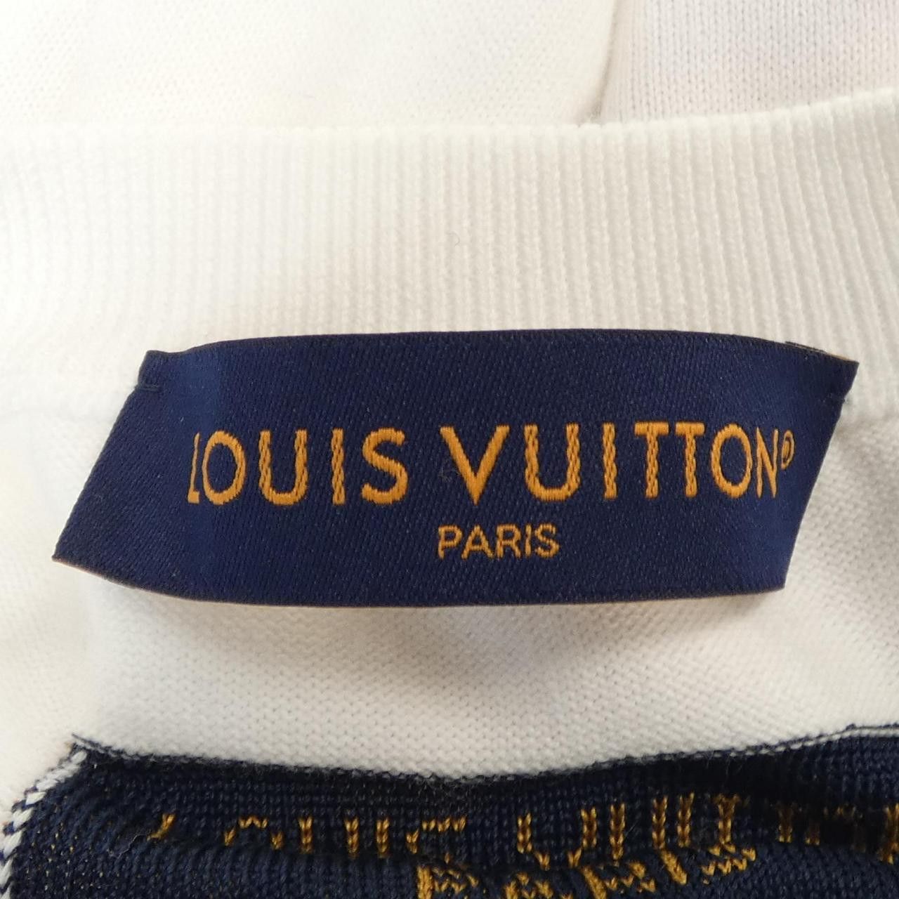 Louis Vuitton Louis Vuitton Louis Vuitton Cotton Short Sleeve Crew Neck Knit Textile Tops HPN30WHA0 DUTY FREE for USA Size ONE SIZE - 4 Thumbnail