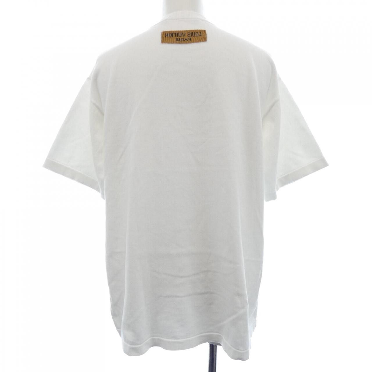 Louis Vuitton Louis Vuitton Louis Vuitton Cotton Short Sleeve Crew Neck Knit Textile Tops HPN30WHA0 DUTY FREE for USA Size ONE SIZE - 2 Thumbnail