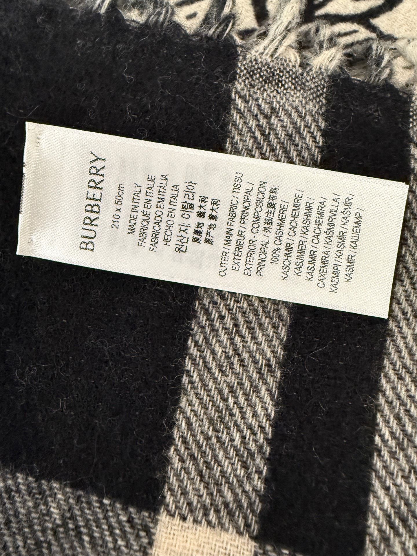 Burberry Burberry Black White Horse Cashmere Scarf Size ONE SIZE - 4 Thumbnail
