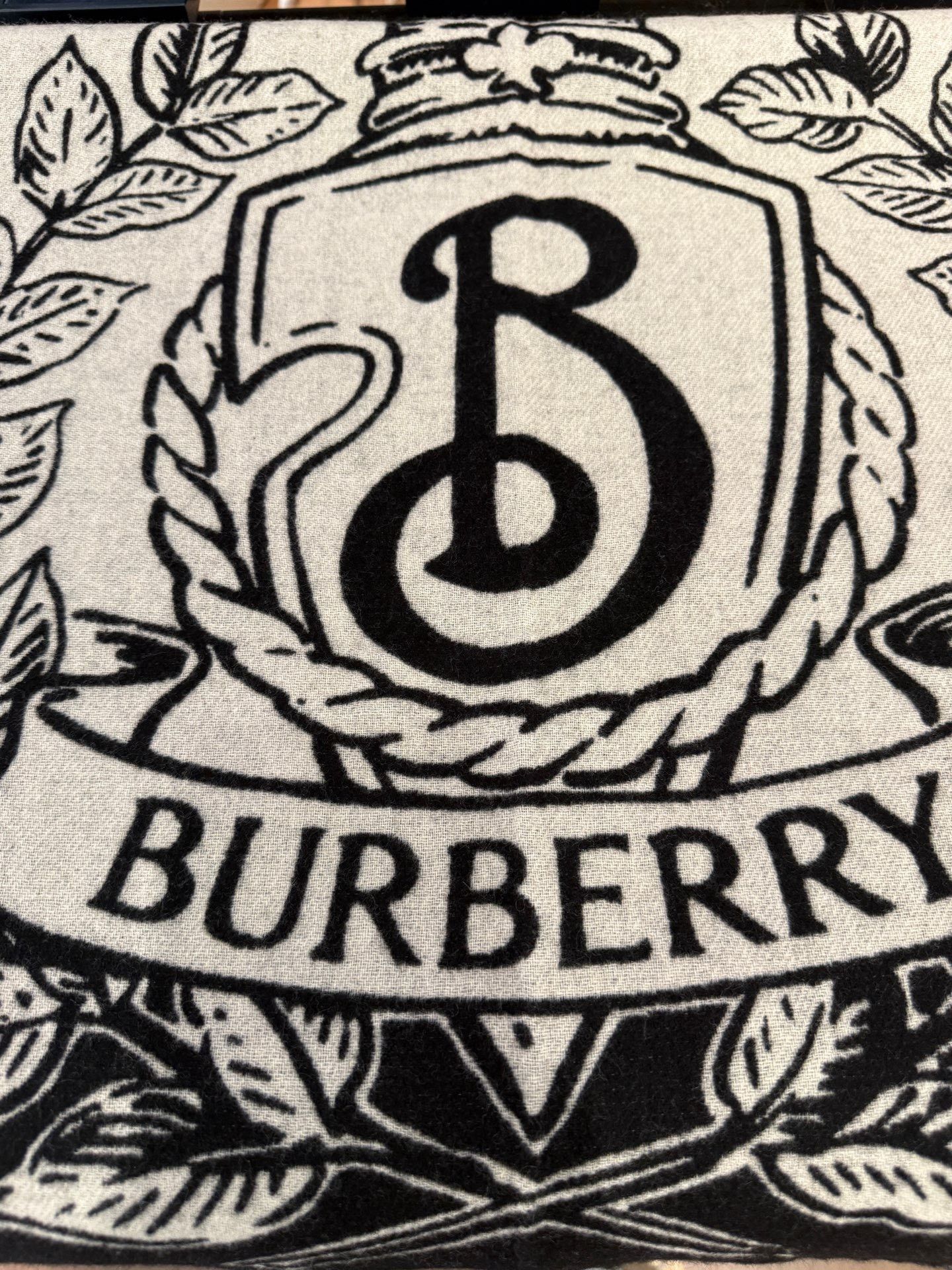 Burberry Burberry Black White Horse Cashmere Scarf Size ONE SIZE - 5 Thumbnail