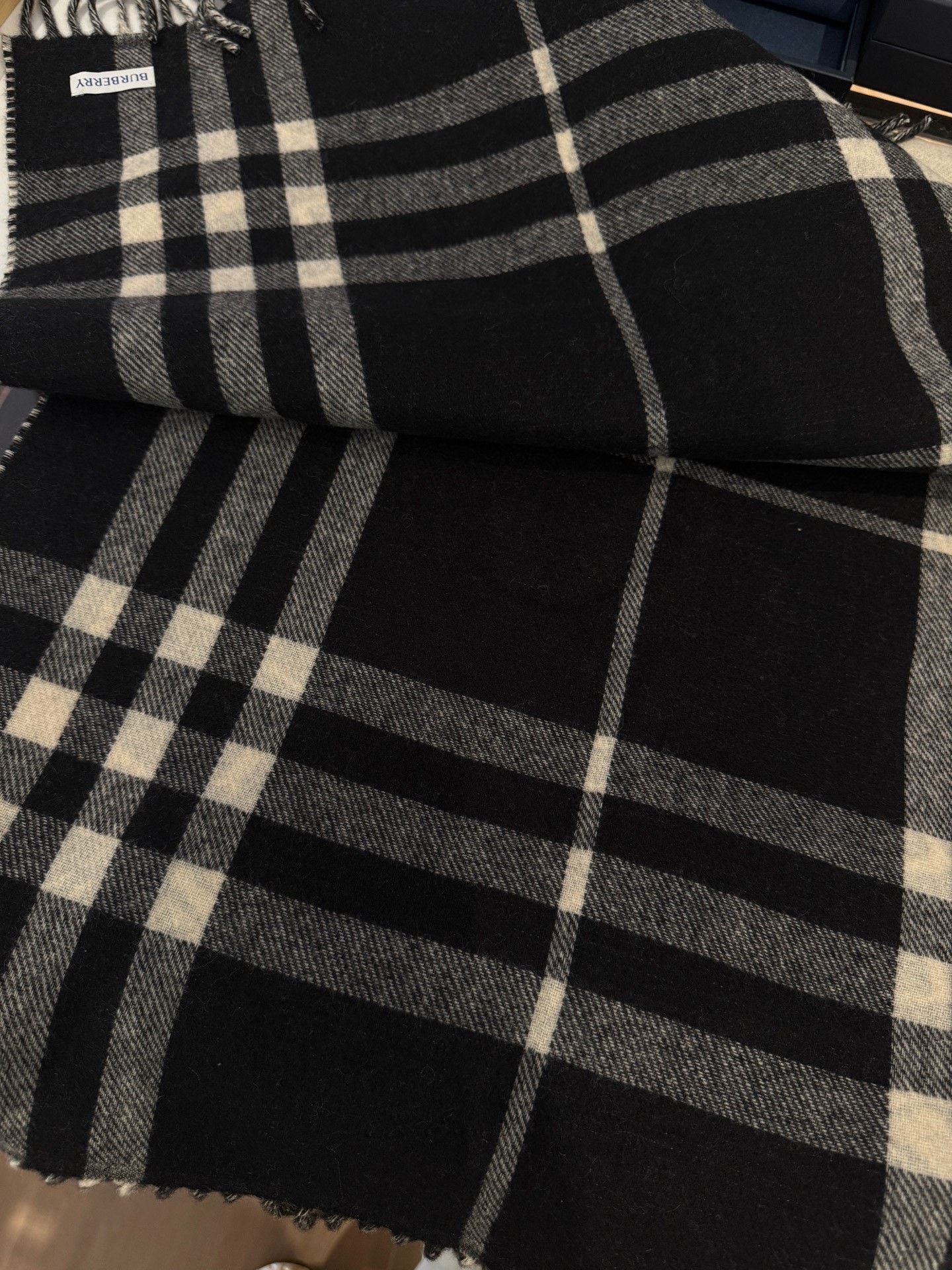 Burberry Burberry Black White Horse Cashmere Scarf Size ONE SIZE - 6 Thumbnail