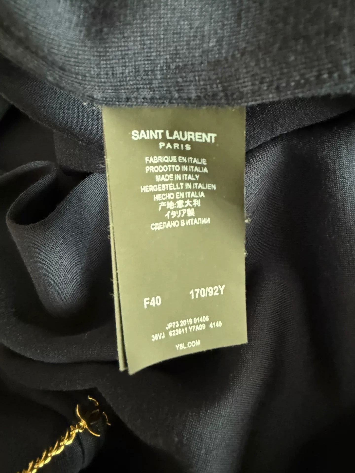 Yves Saint Laurent YSL Logo Embroidered Shirt Jacket Size S / US 4 / IT 40 - 6 Thumbnail