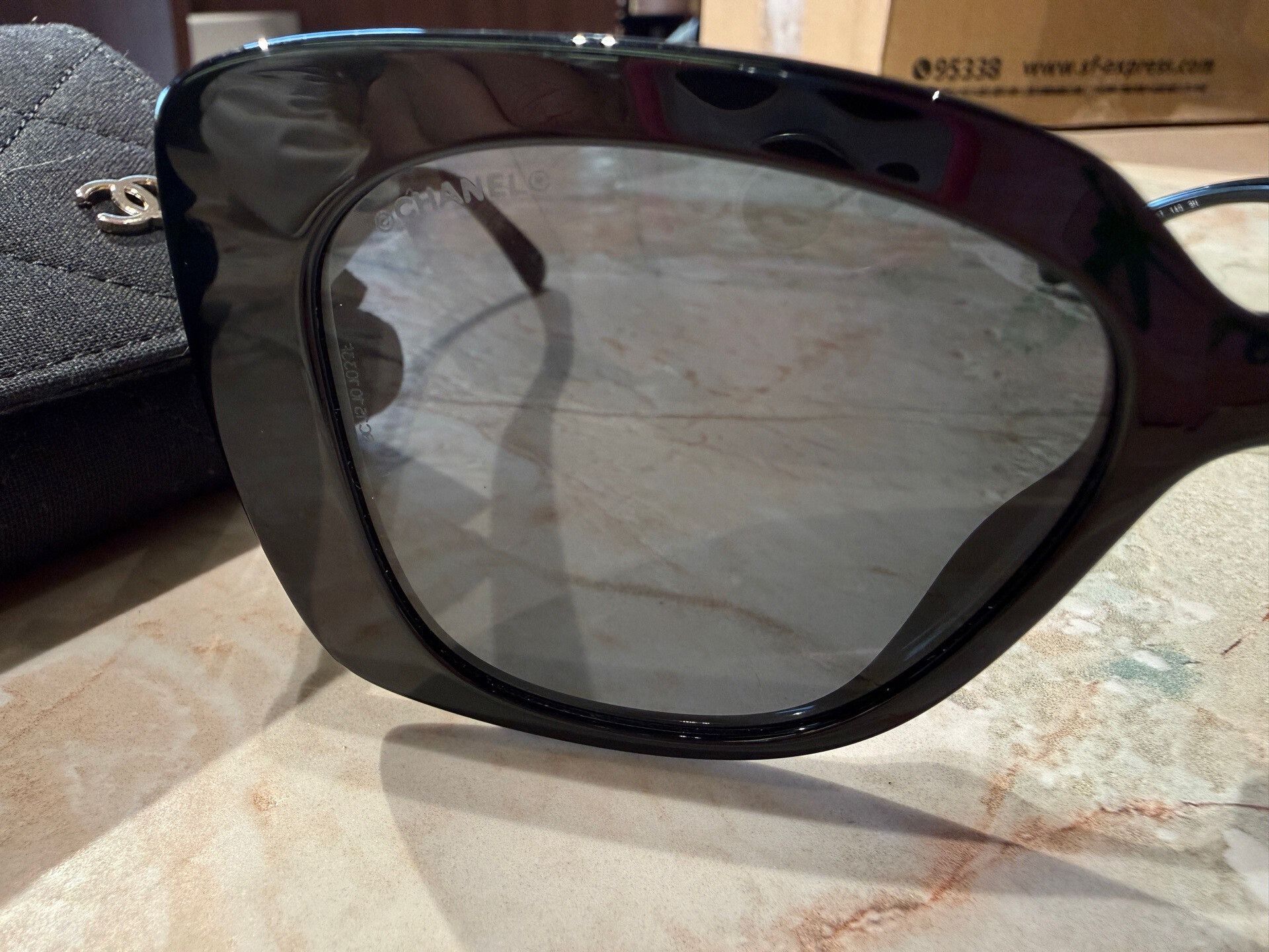 Chanel Chanel Rhinestone Butterfly White Cat Eye Sunglasses Size ONE SIZE - 3 Thumbnail