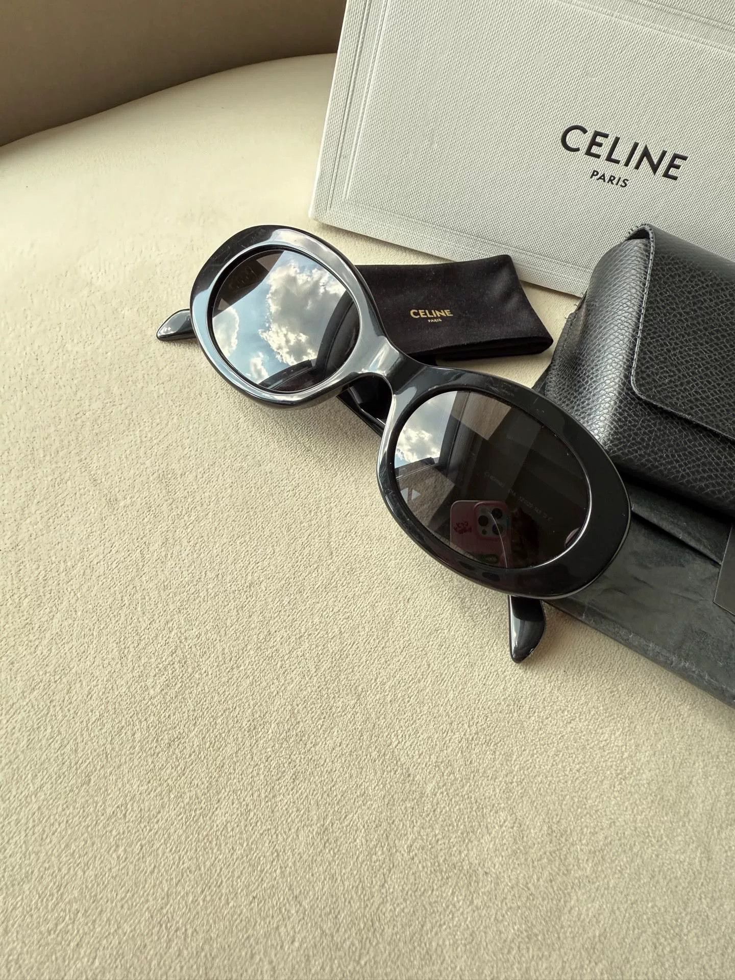 Celine Celine Triomphe Logo Oval Cat-Eye Sunglasses Size ONE SIZE - 9 Thumbnail