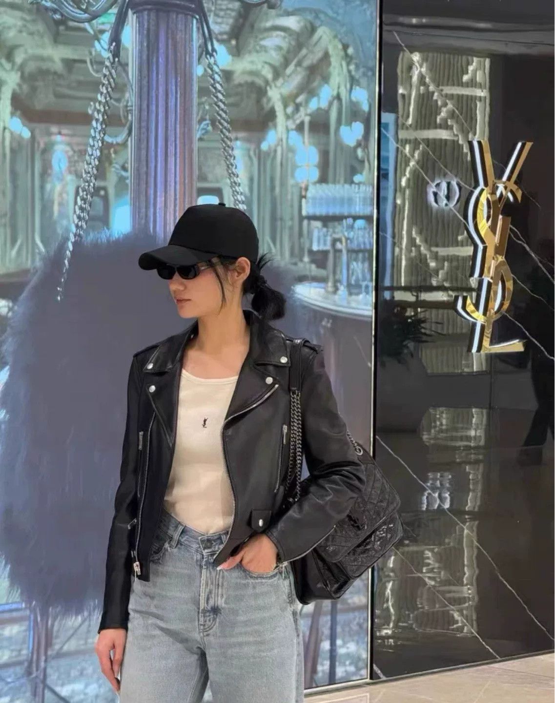 Yves Saint Laurent YSL Classic Black Biker Leather Jacket Size S / US 4 / IT 40 - 9 Thumbnail