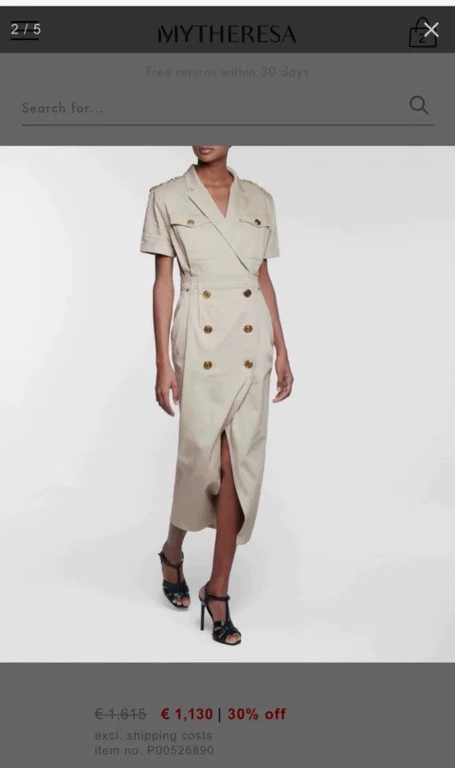 Balmain Balmain Utility Style Midi Dress Size XXS / US 00 / IT 34 - 6 Thumbnail