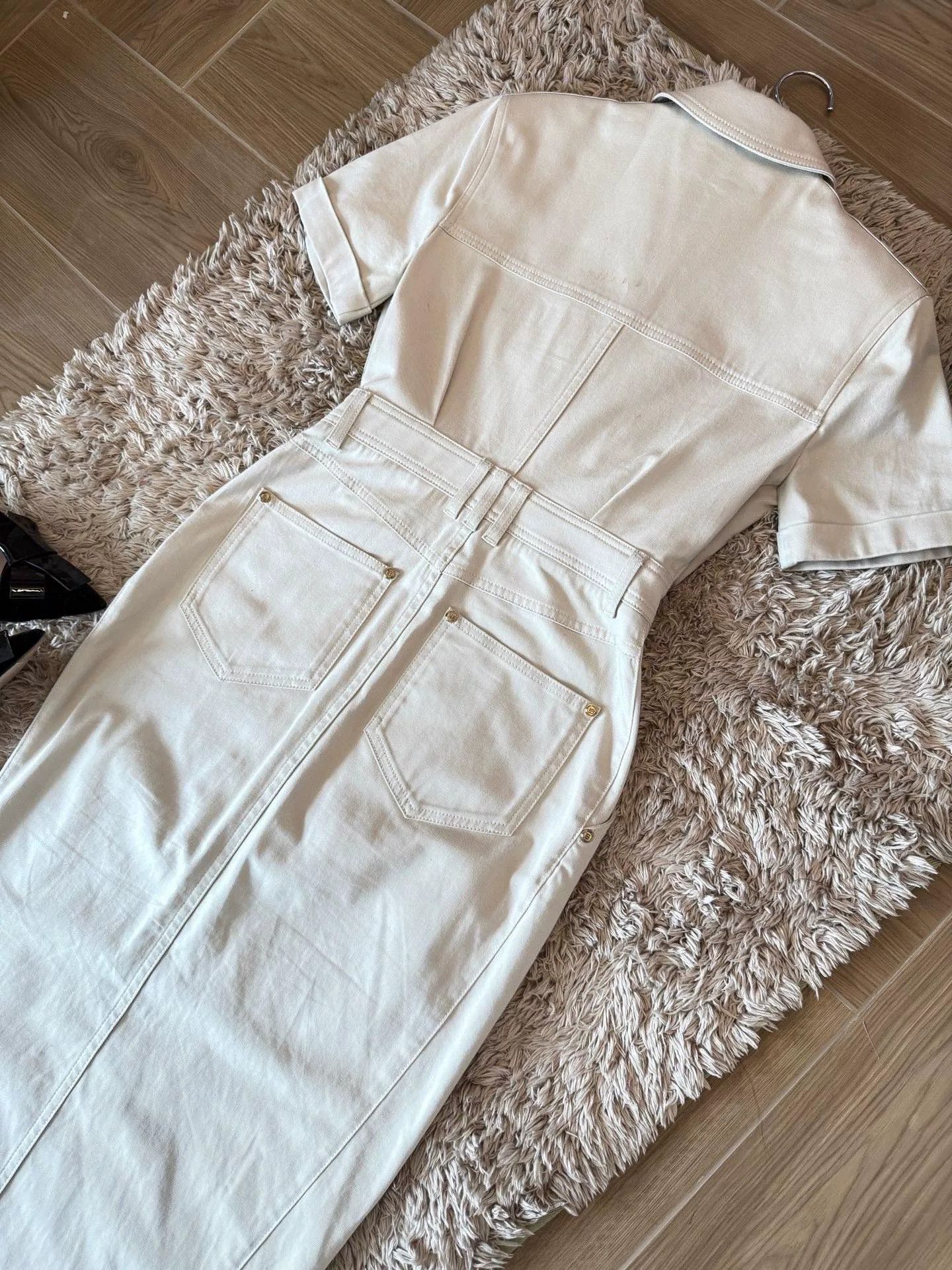 Balmain Balmain Utility Style Midi Dress Size XXS / US 00 / IT 34 - 4 Thumbnail