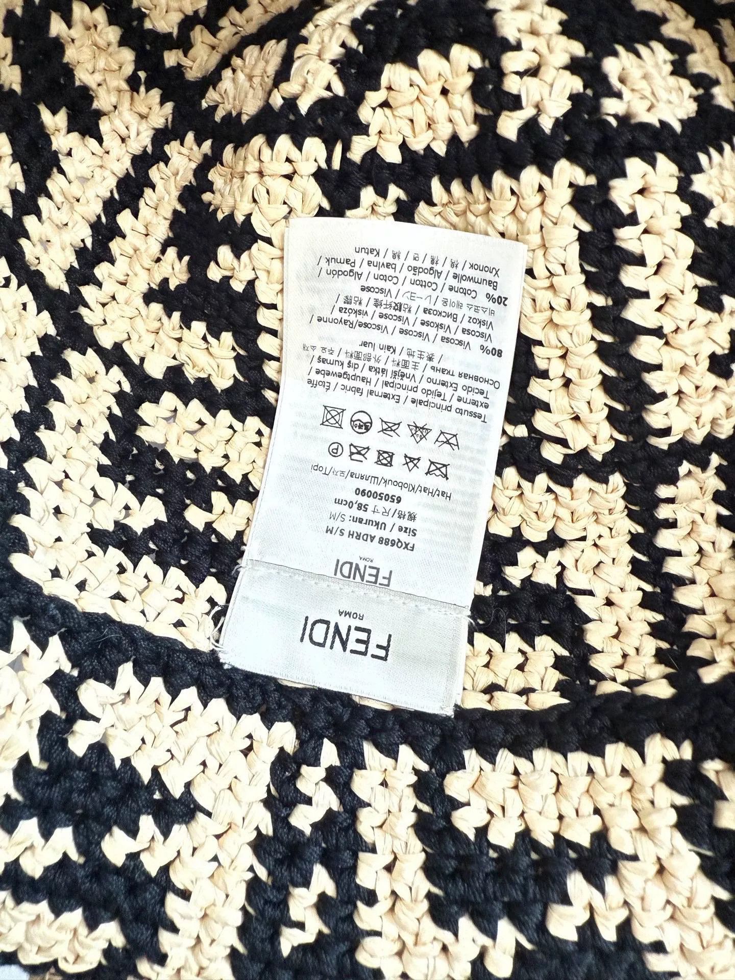 Fendi FENDi Raffia Openwork Fisherman Hat Size ONE SIZE - 3 Thumbnail