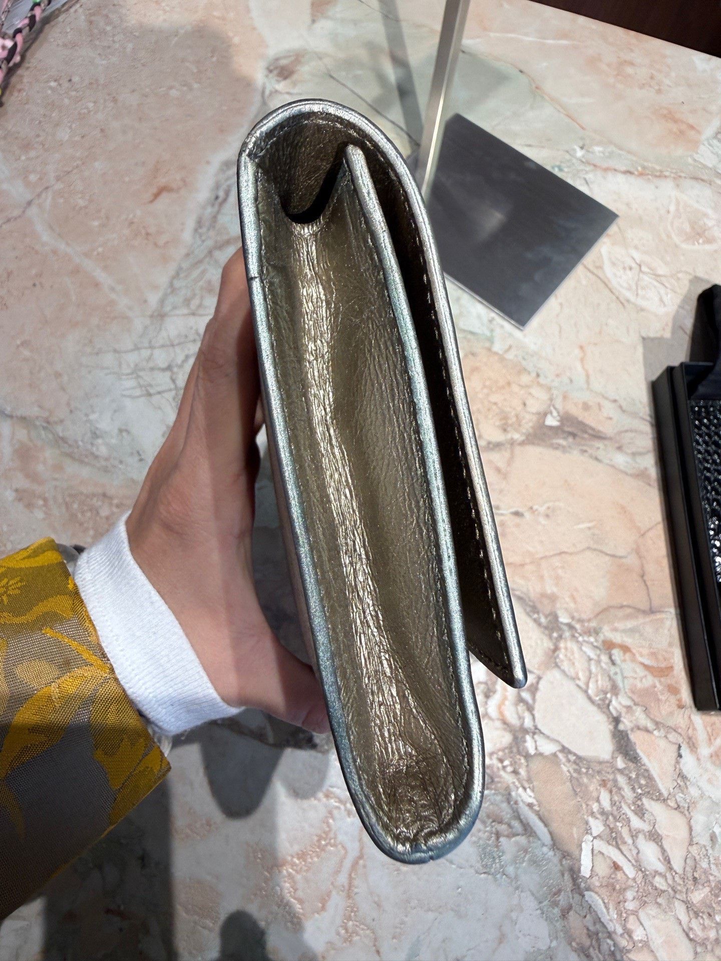 Yves Saint Laurent YSL Light Gold Clutch Bag Size ONE SIZE - 3 Thumbnail